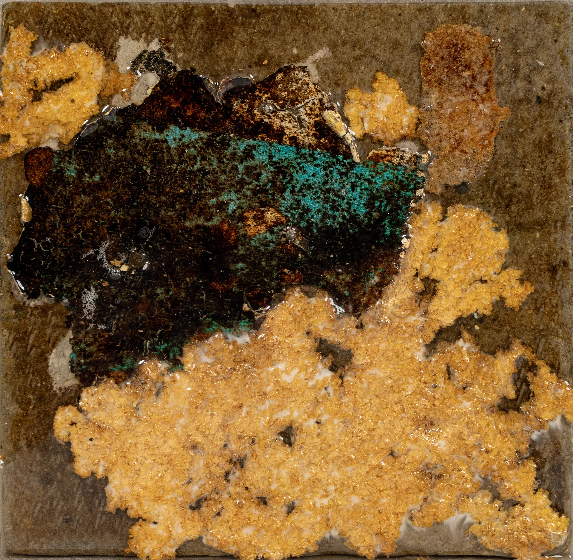 Moss series, 6 by Gurdeep Brar - Epoxy resin and moss on a C4X block