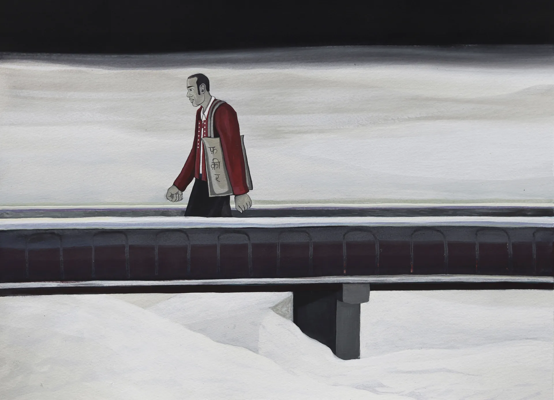 Meanwhile during the lockdown–a walk to remember, 3 by Abhishek Narayan Verma - Gouache on acid free paper