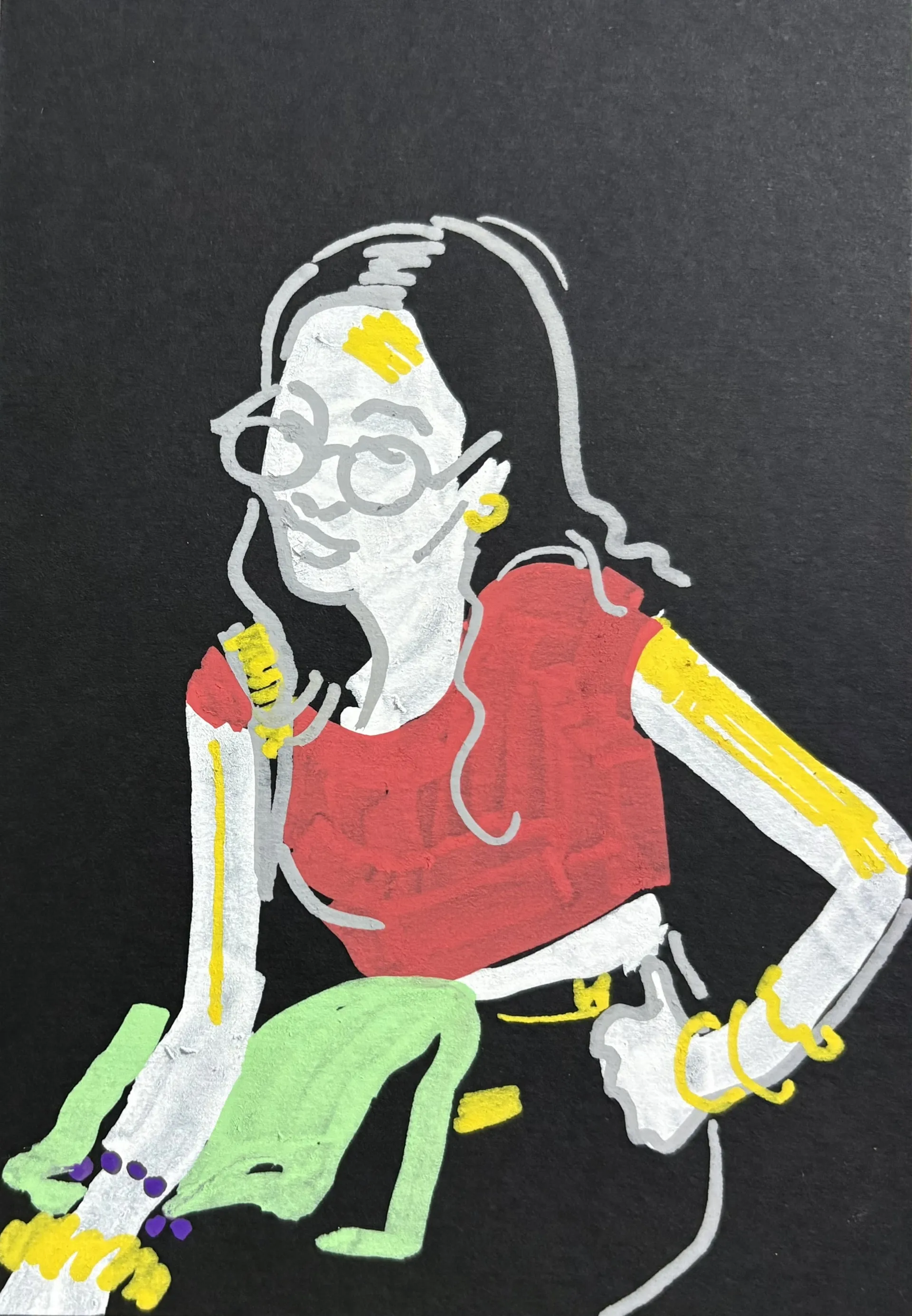 Ichcha by Akshit Satyarthi - Acrylic markers and pen on paper
