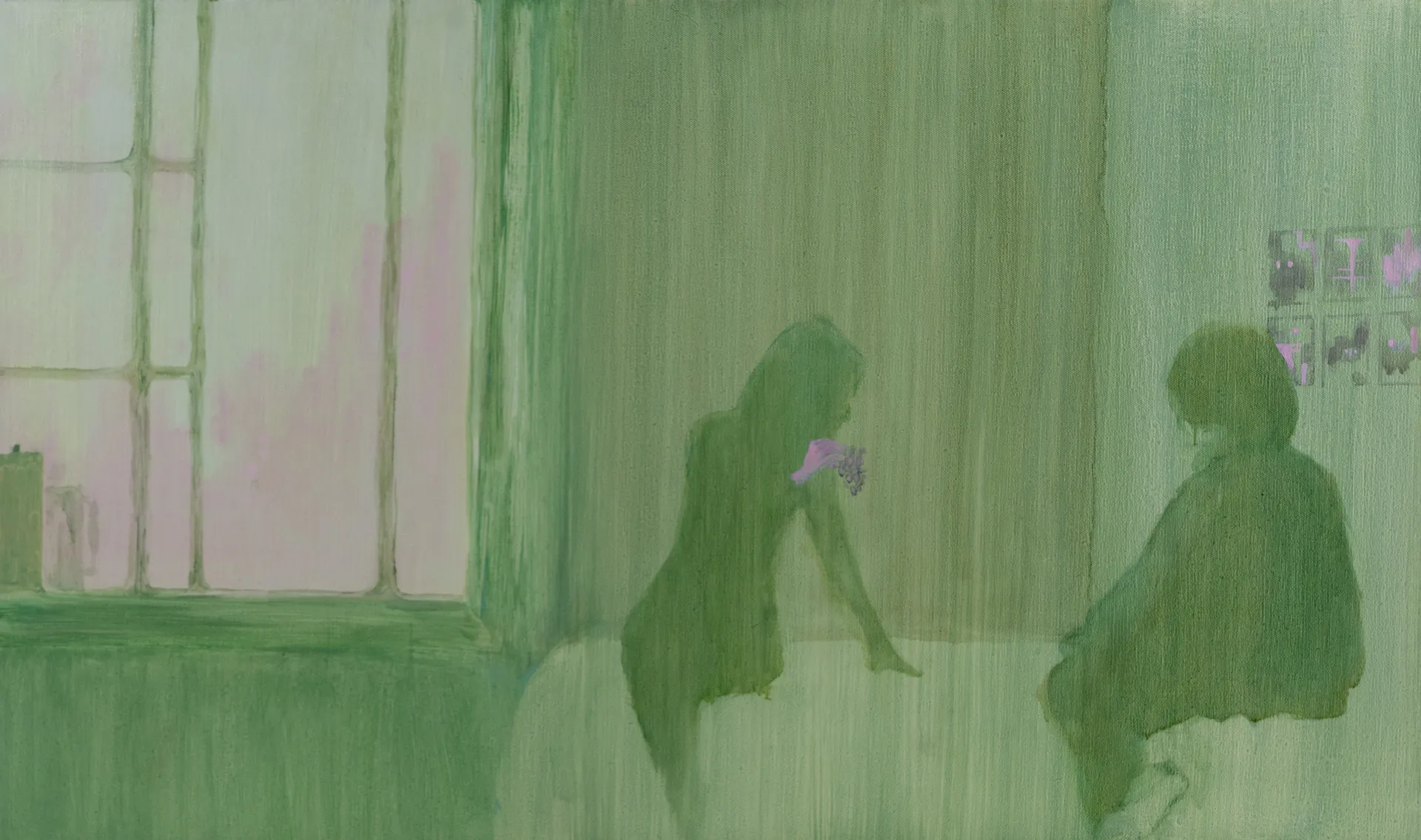 Green astrologer  by Shazia Nabeel - Oil and acrylic on linen