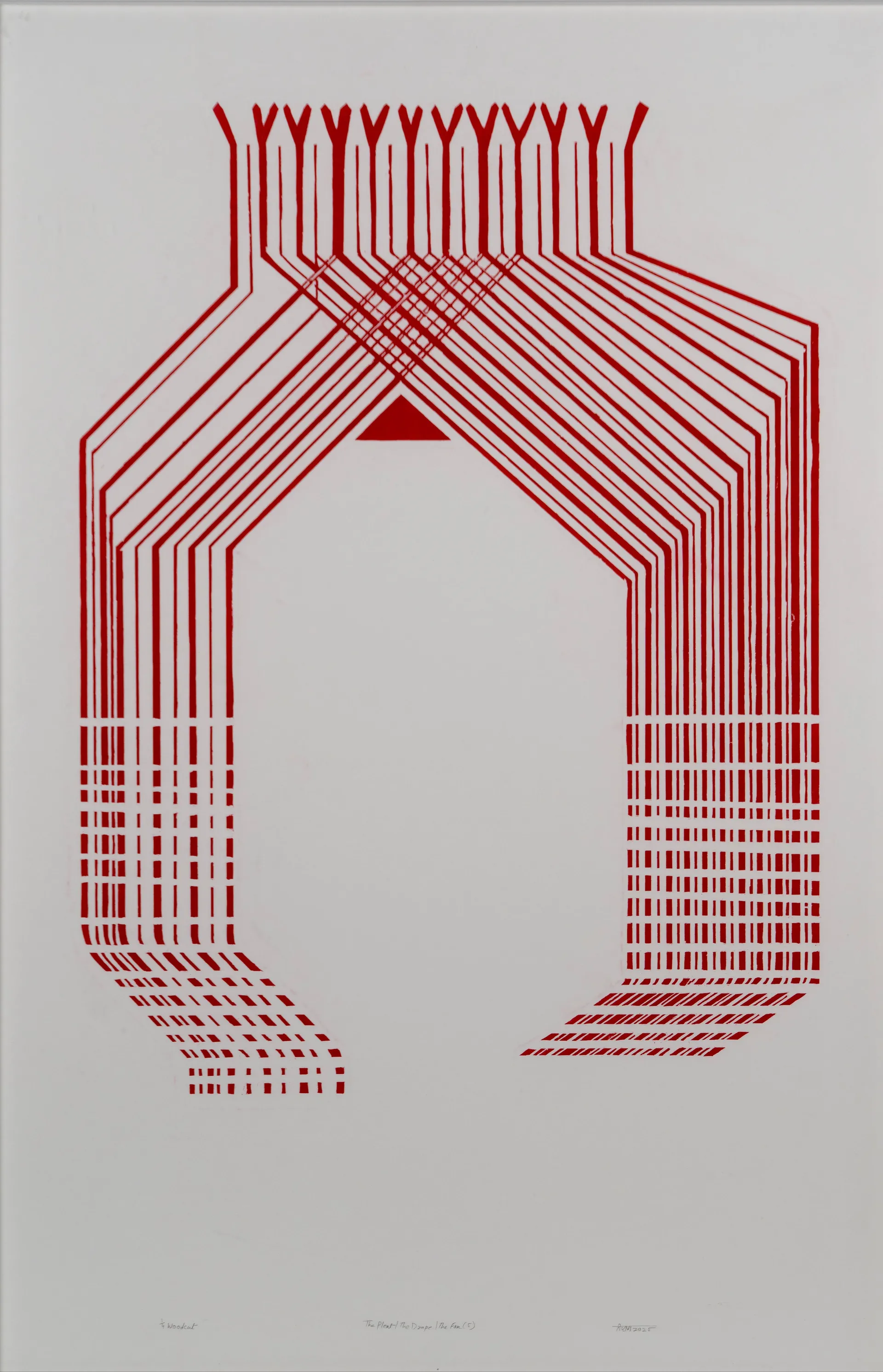 The drape I the pleat I the fanset 5 by Avni Bansal - Woodcut print on Kozo paper