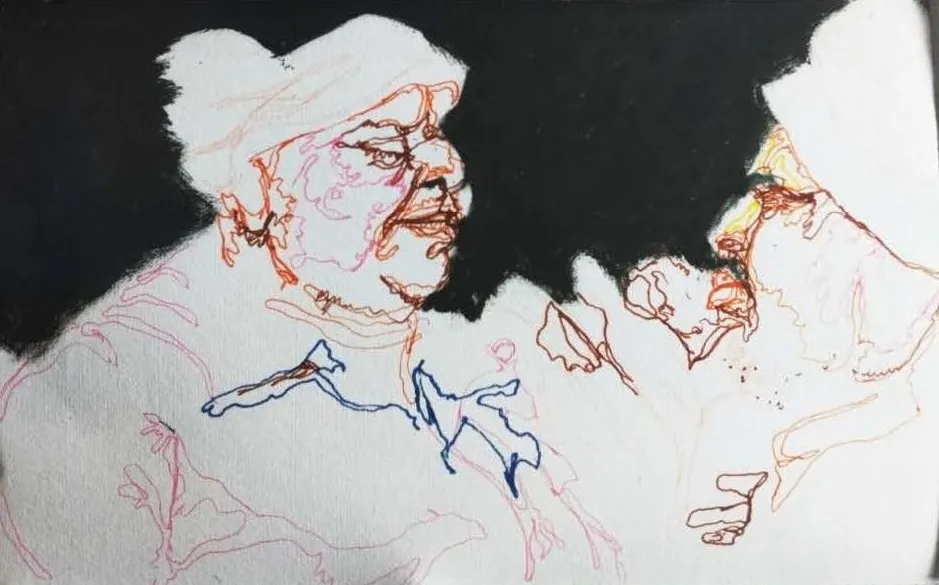 Govar toli by Shiv Shankar - Oil on paper
