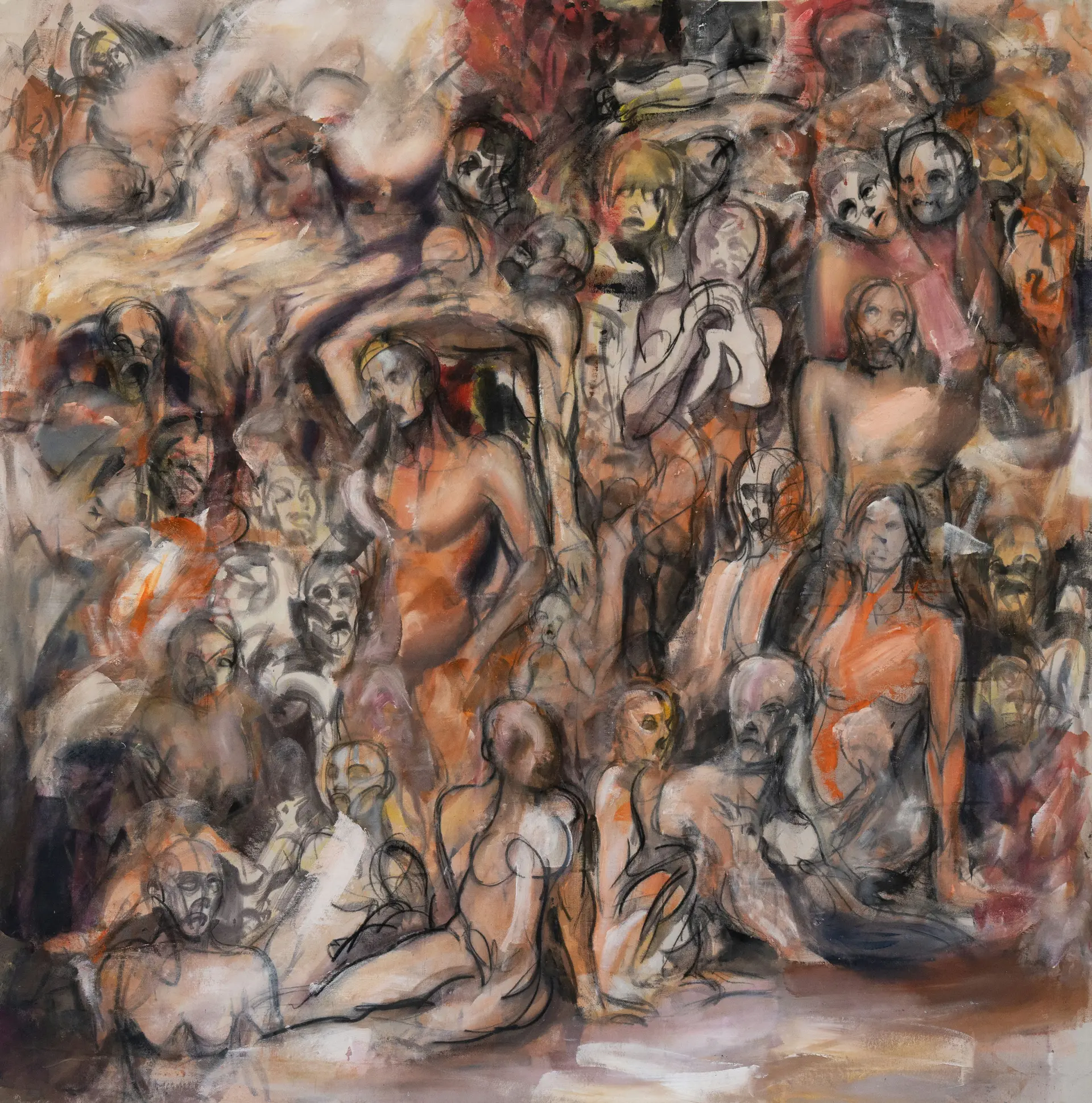 A gathering of kakroch by Virendra Maurya - Acrylic on canvas