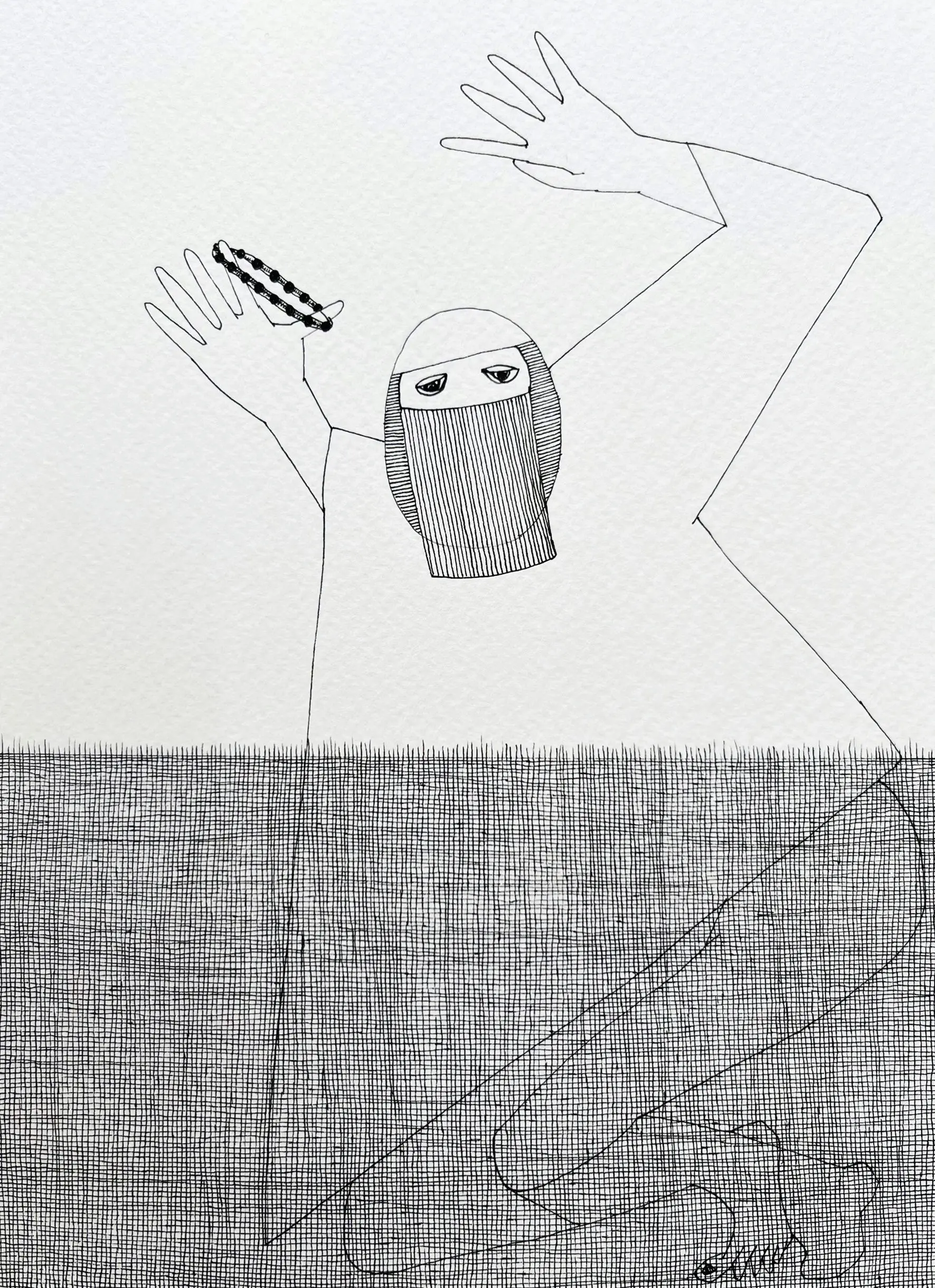 D-4, 10 by Preksha Tater - Pen and ink on paper