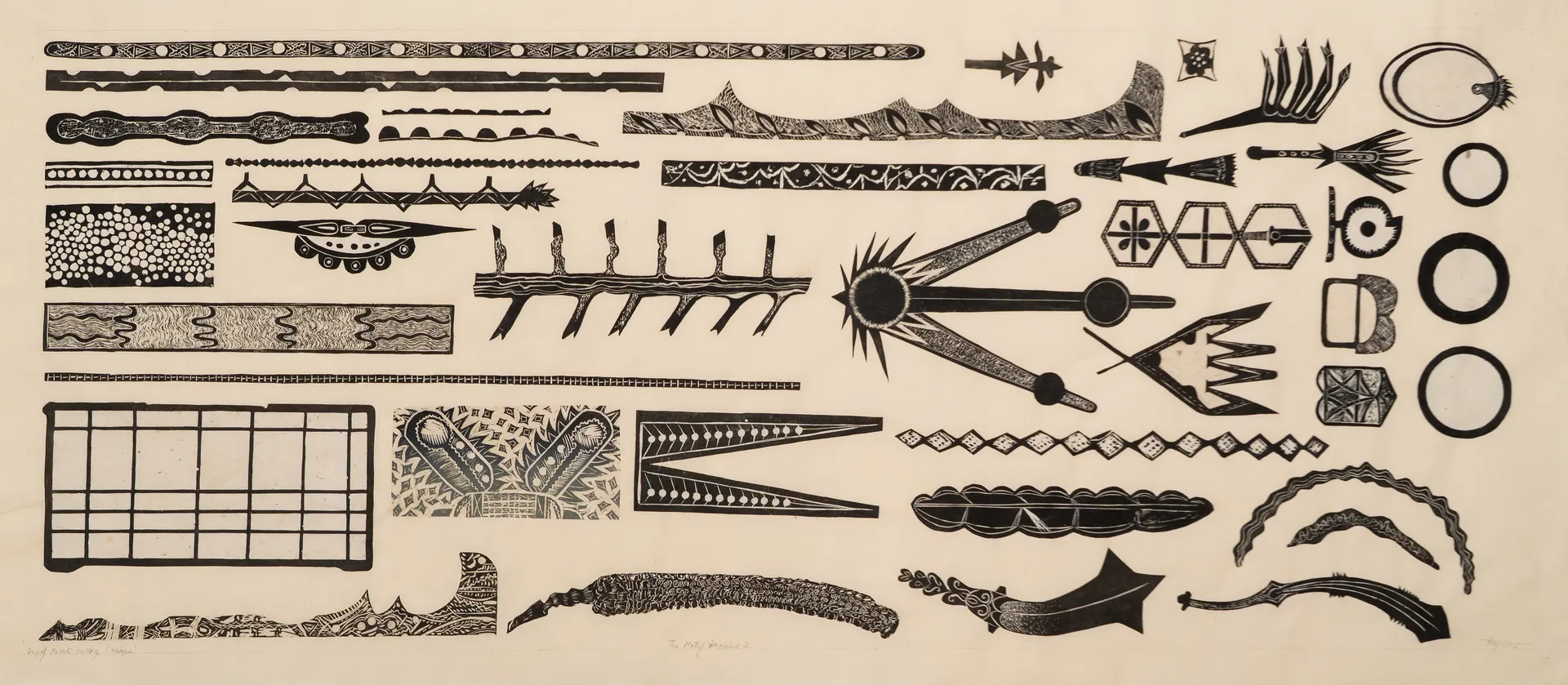 The motifs archive 2 by Avni Bansal - Relief prints collage on Kitakata paper