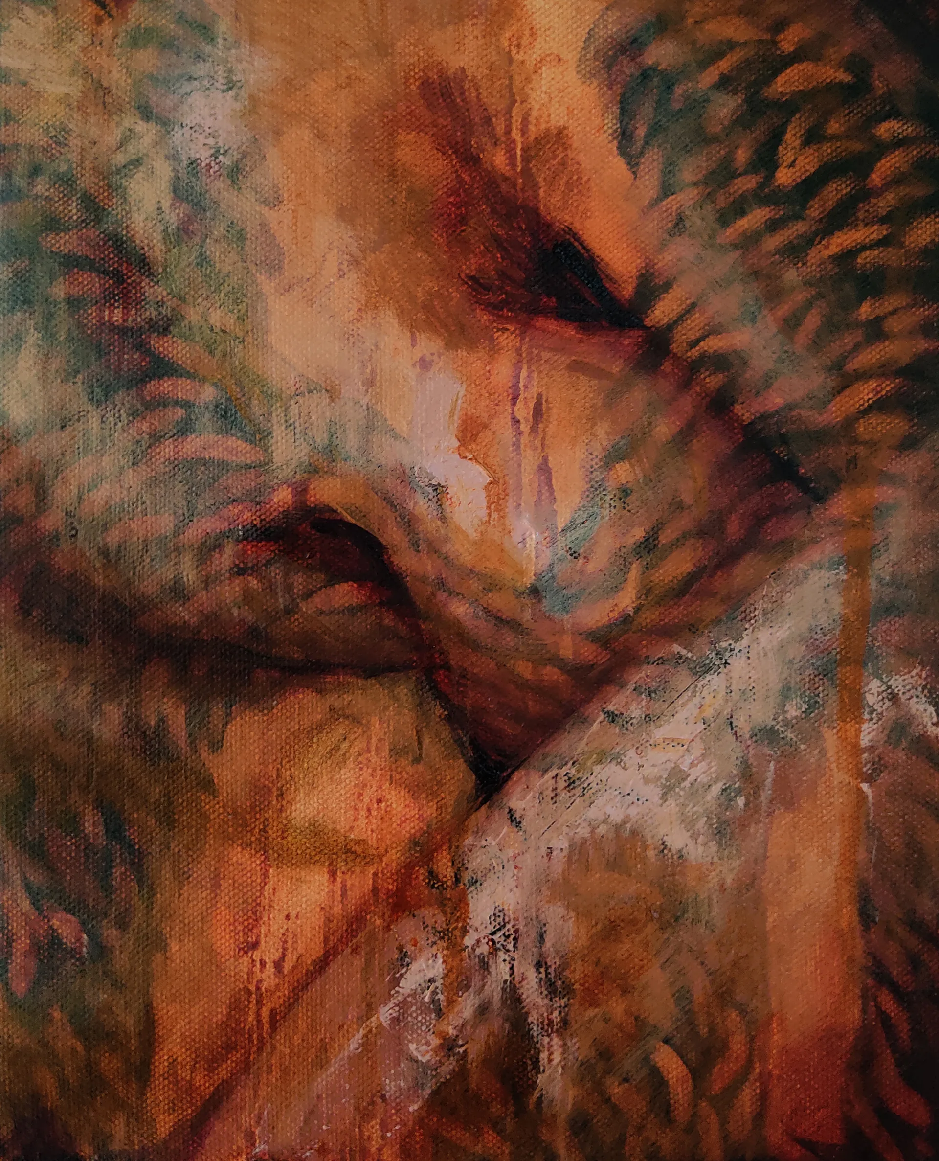 Chaos underneath the skin I, 1 by Riyanka Das - Oil on canvas