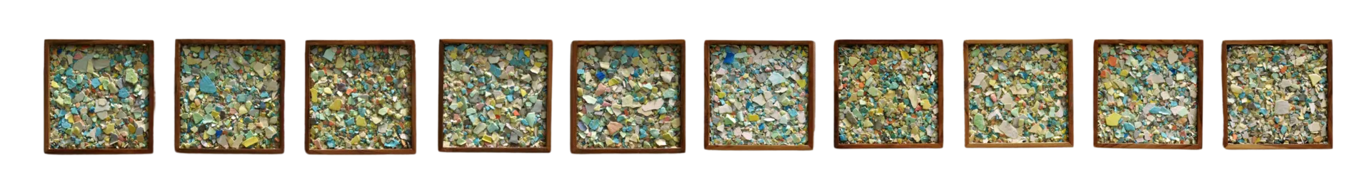 Colour of land 1 by Pankaj Vishwakarma - Collected residue of wall paint, lime powder, stainer and resin on wood