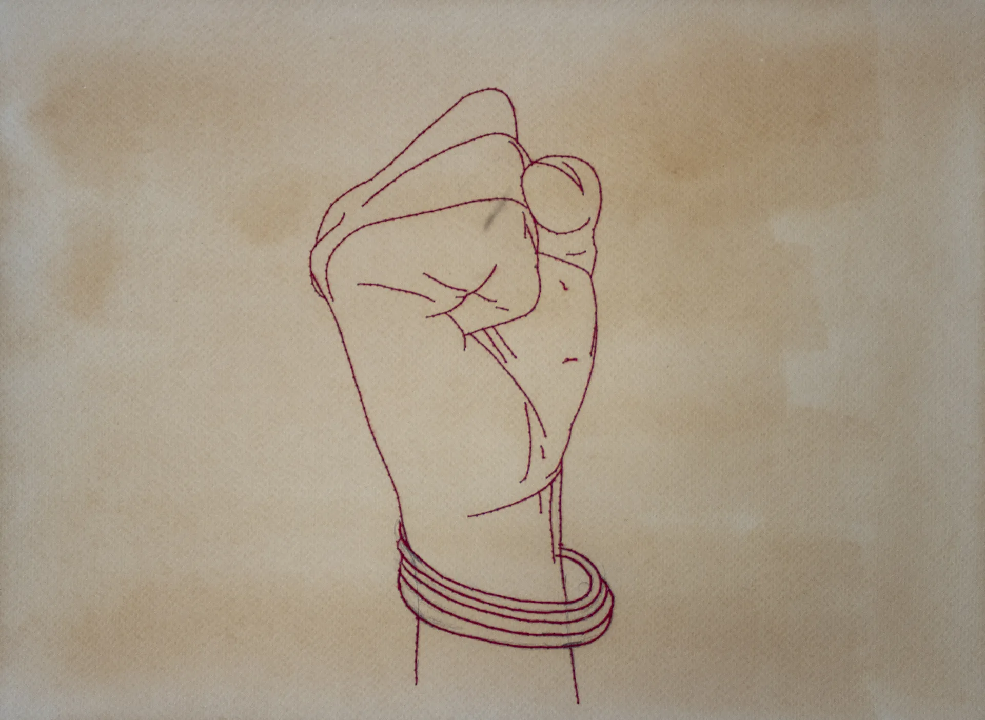 Hand work, 5 by Anshu Singh - Embroidery on paper