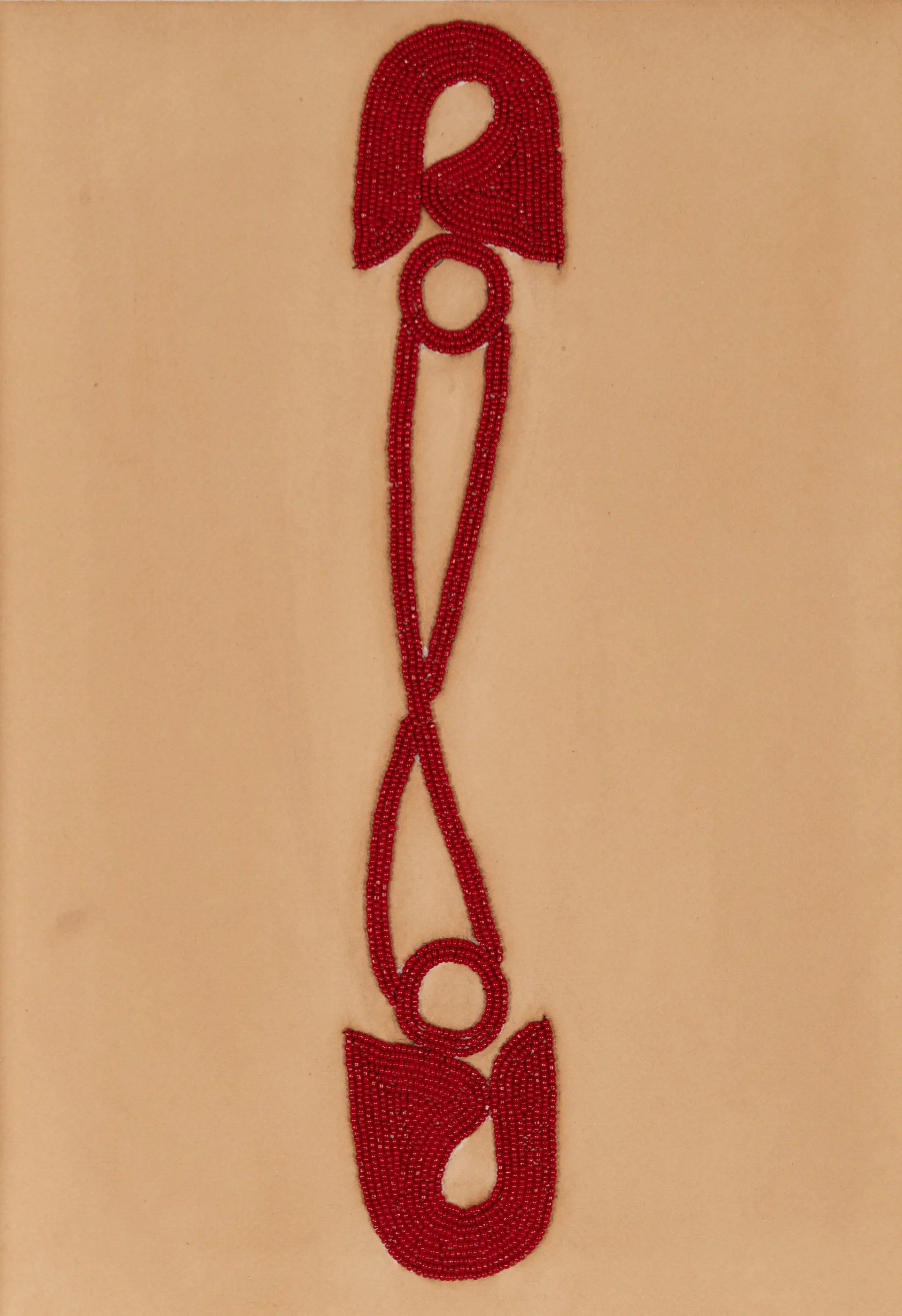 Safety pin II, 14 by Anshu Singh - Beaded embroidery on paper