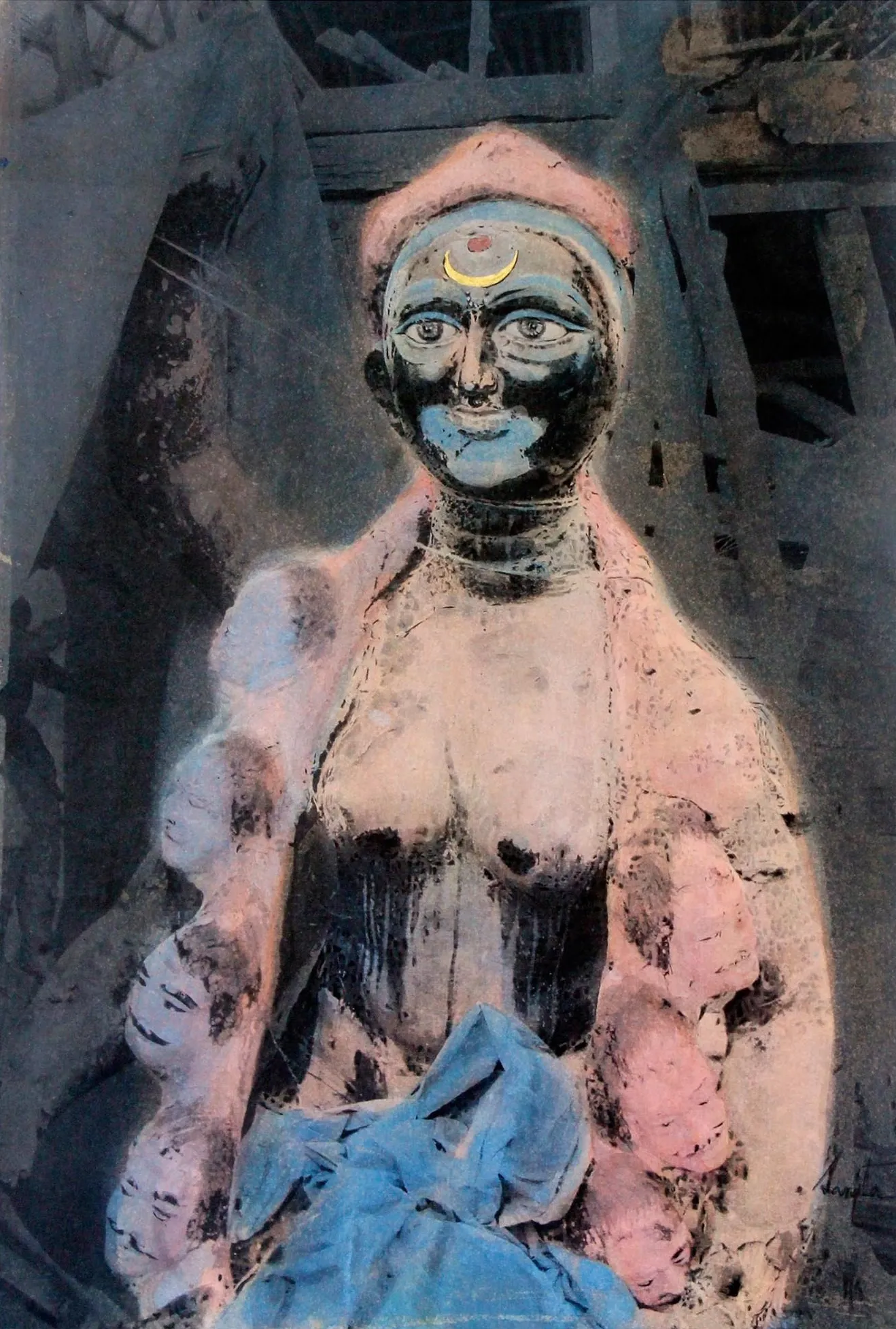 Inner reflection V by Sangita Datta - Watercolor, acrylic, and Chinese ink on archival photograph