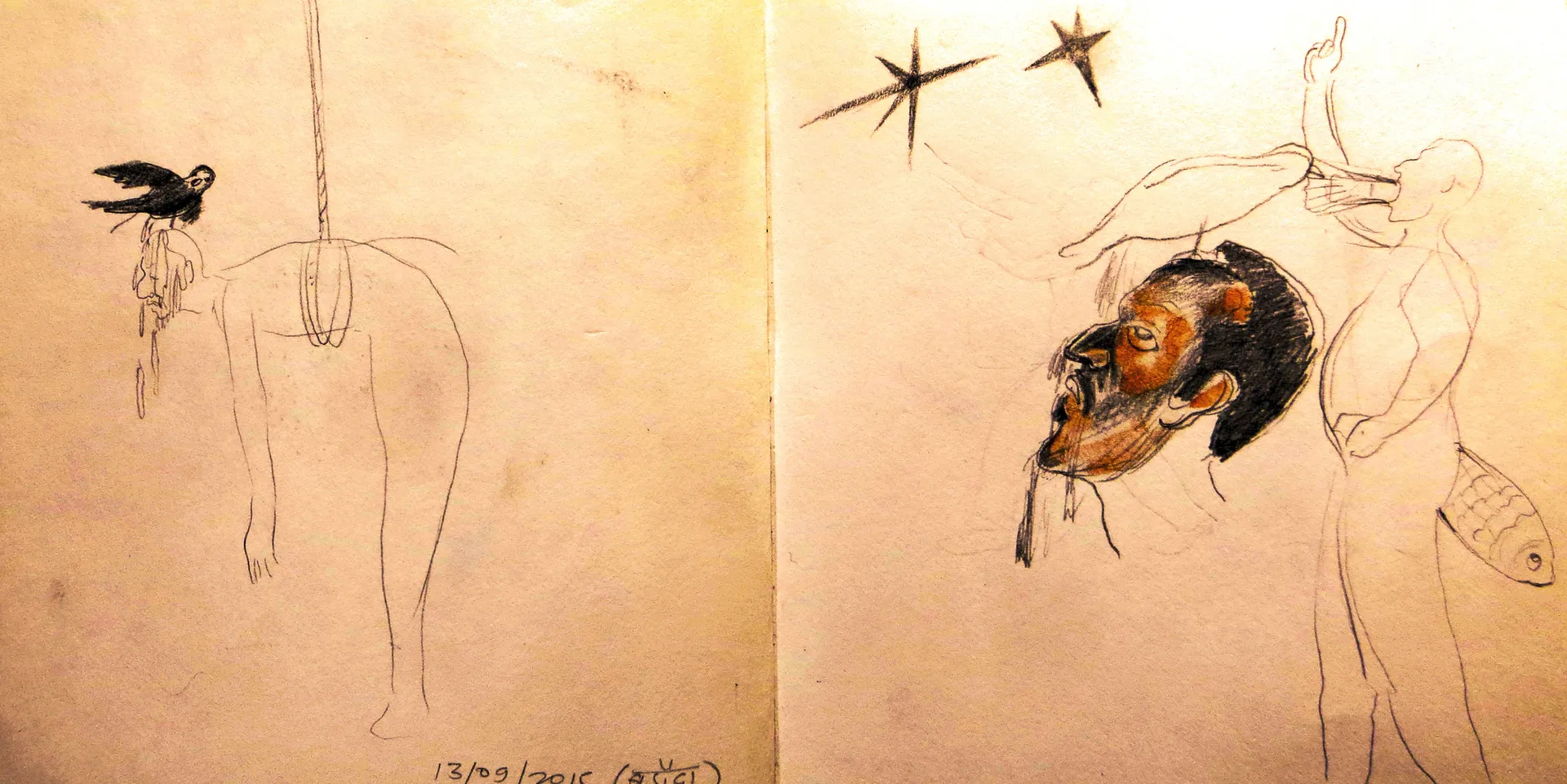 Pages from my diary, 26 by Abhishek Narayan Verma - Digitally developed from the original and archival print on paper