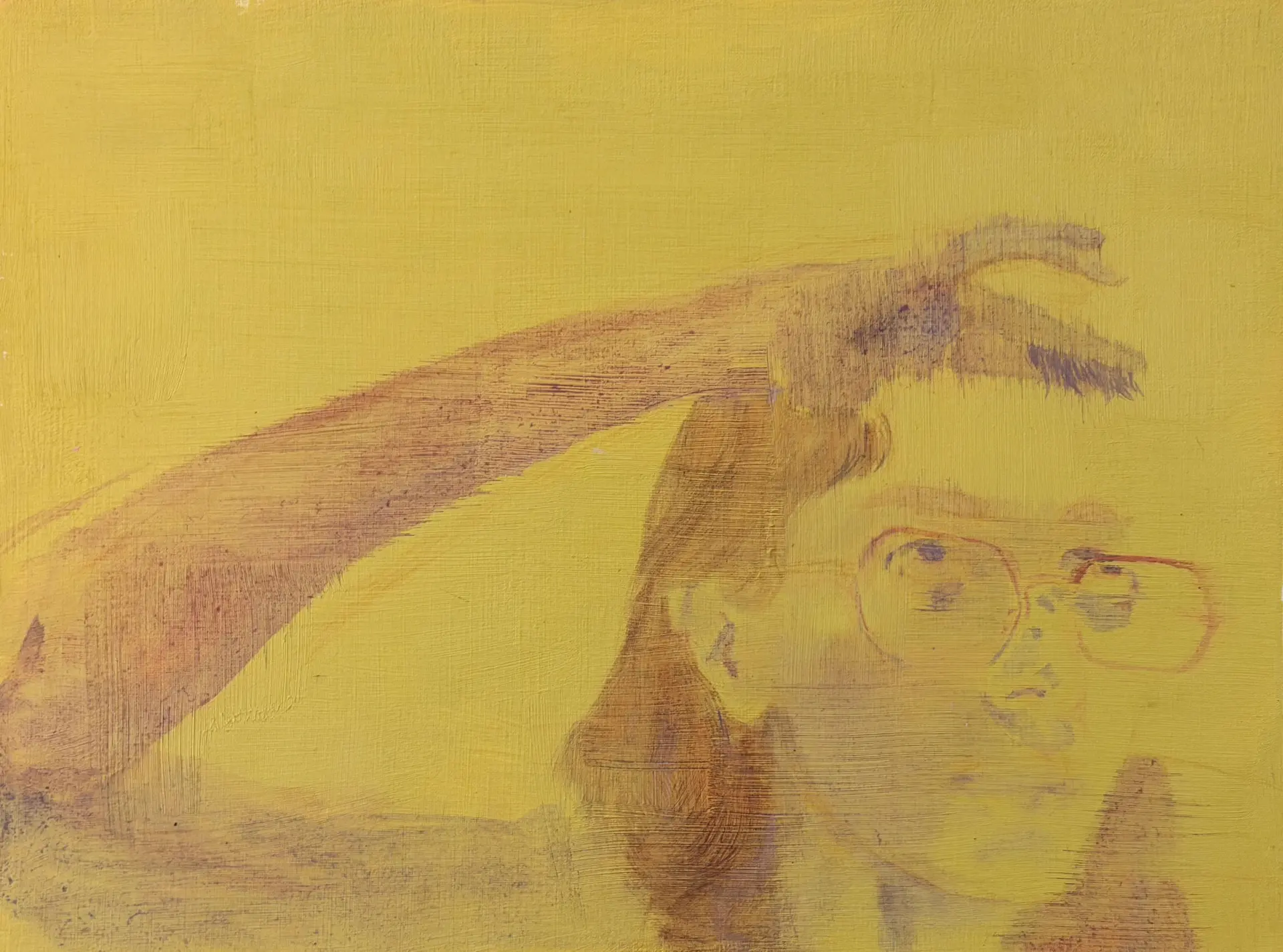 Banged up by Shazia Nabeel - Oil and acrylic on paper