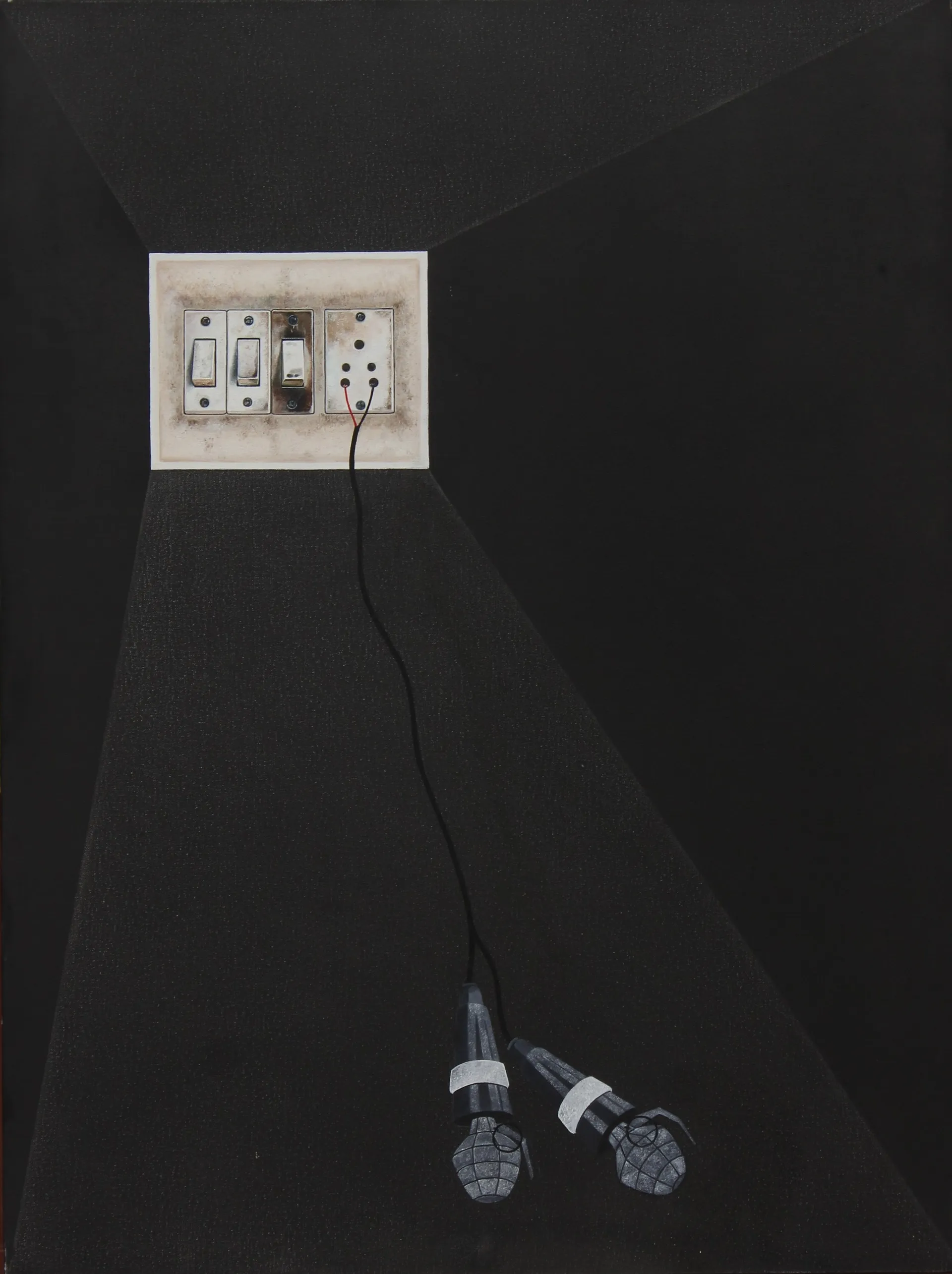 Conference - 3 by Shiv Kumar - Charcoal, oil colour on canvas
