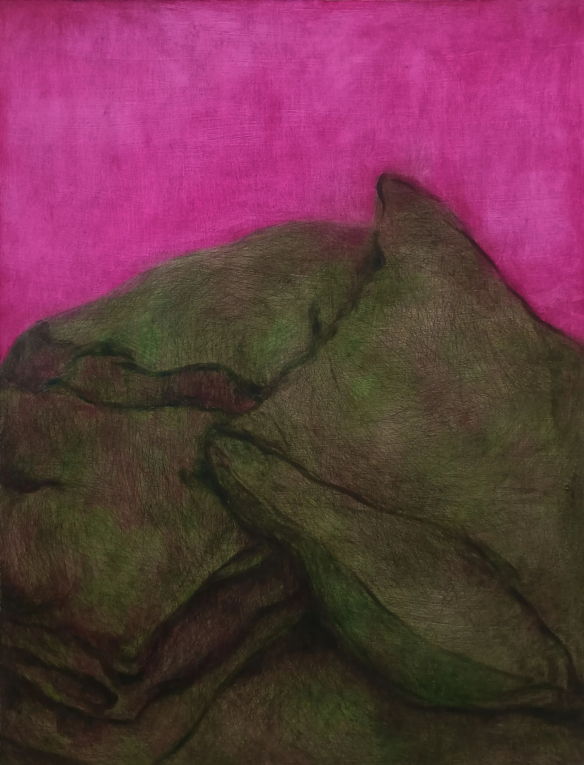 Traces, 2 by Riyanka Das - Oil on paper