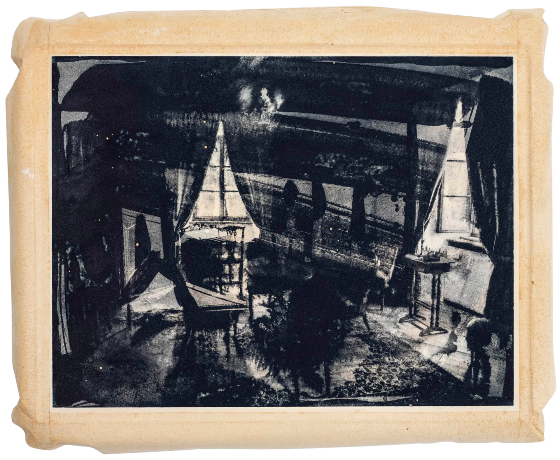 Black stars are shining very bright - VII, 17 by Abhishek Narayan Verma - Etching print printed on dental plaster