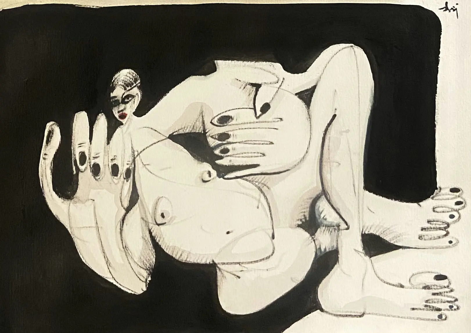 Untitled by Aditiya Singh - Acrylic and ink on paper