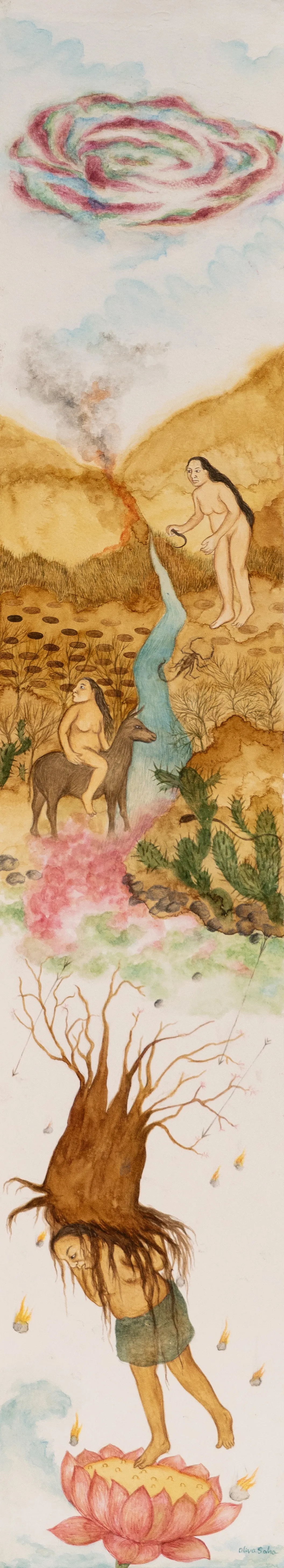 This is not a fairy tale, it’s truth by Oliva Saha - Gouache colour, natural colour, charcoal, pencil on Canson