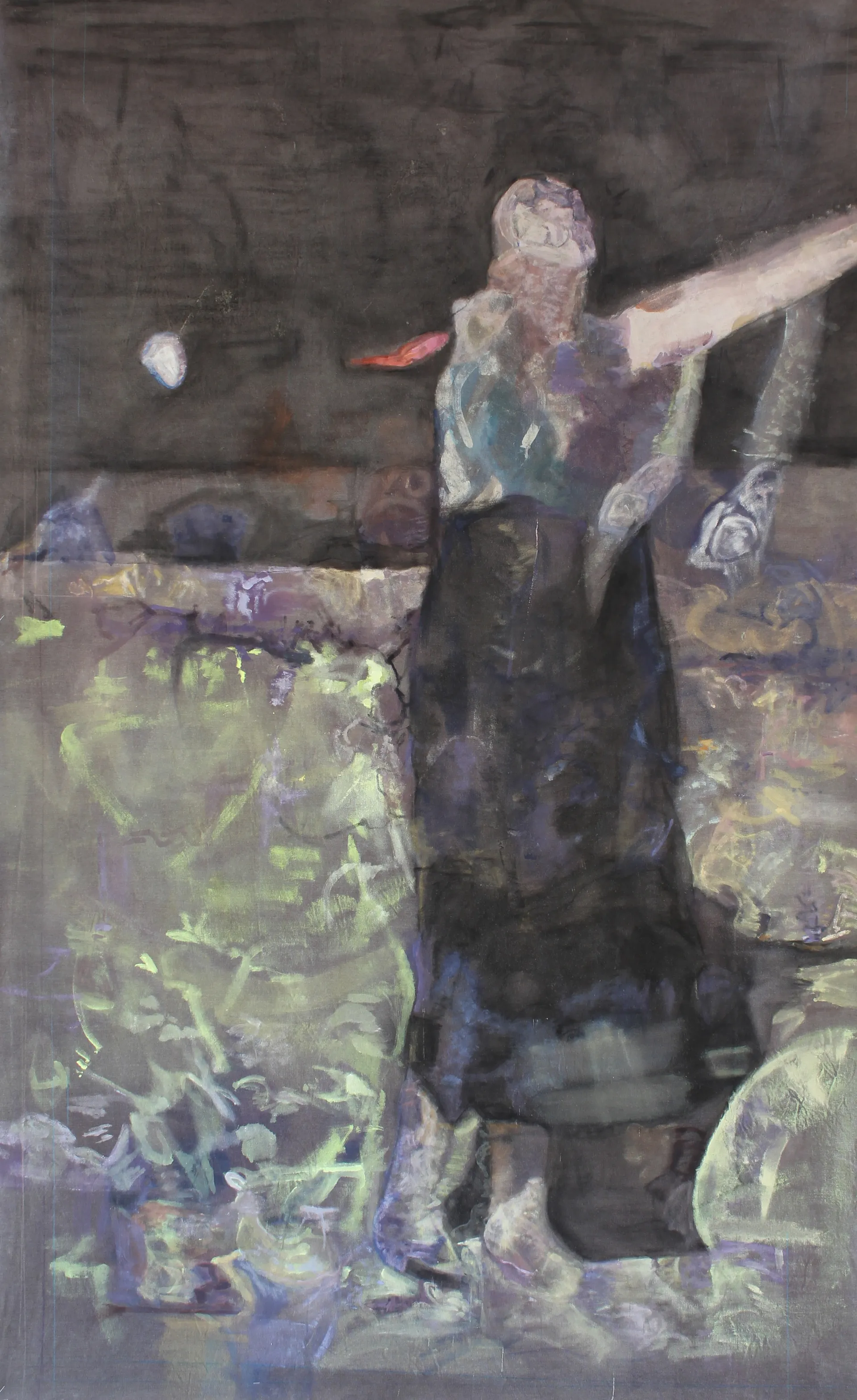‘Audacity II’ by Nitheen Ramalingam - Acrylic, charcoal and synthetic dye on cloth