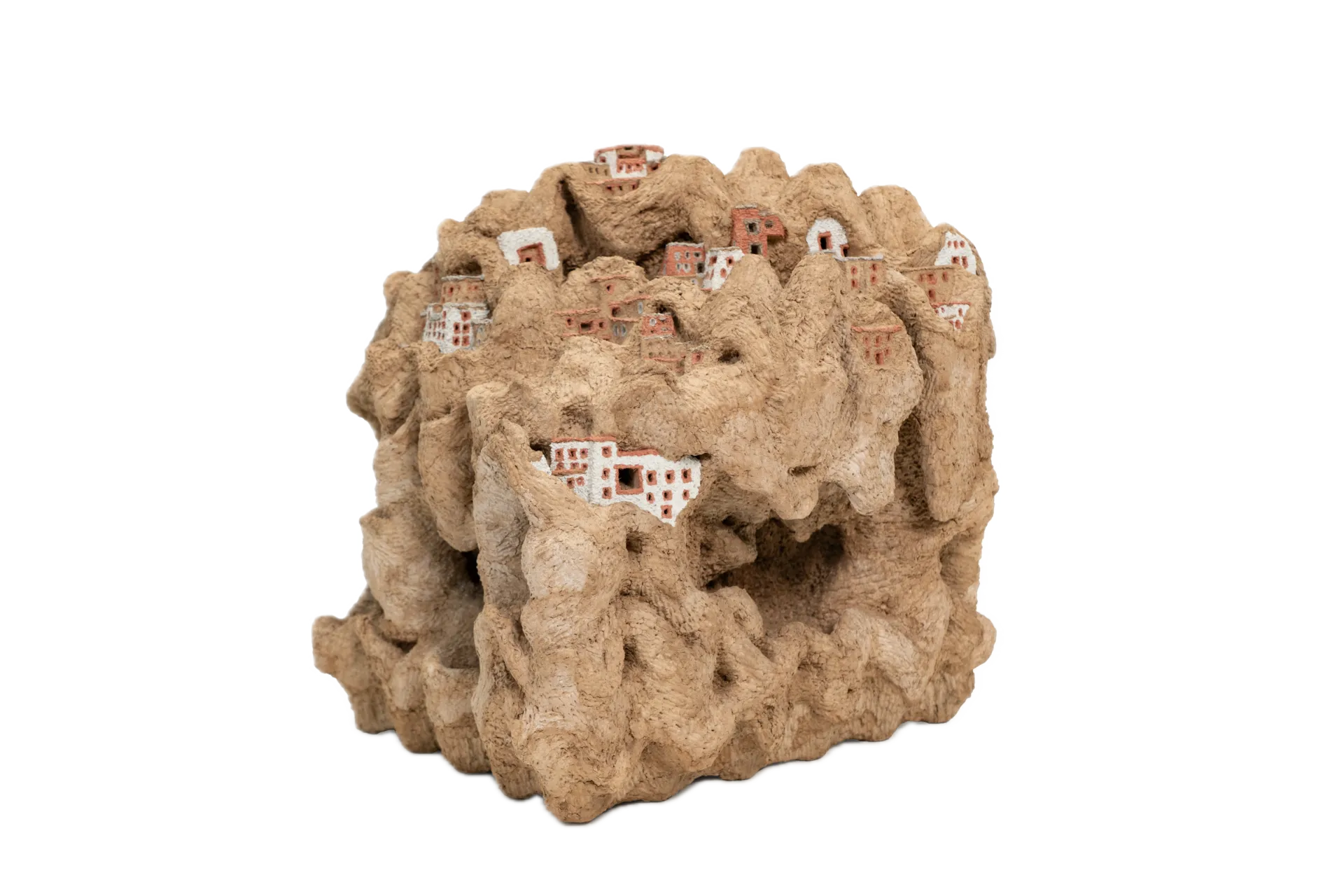 Memory of valleys by Skarma Sonam Tashi - Egg trays, papier-mâché, natural pigments