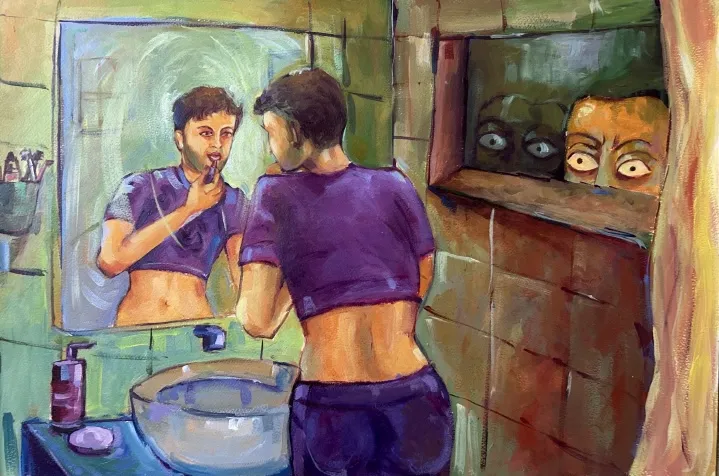 All eyes on me by Tushar Tanwar - Acrylic on sheet