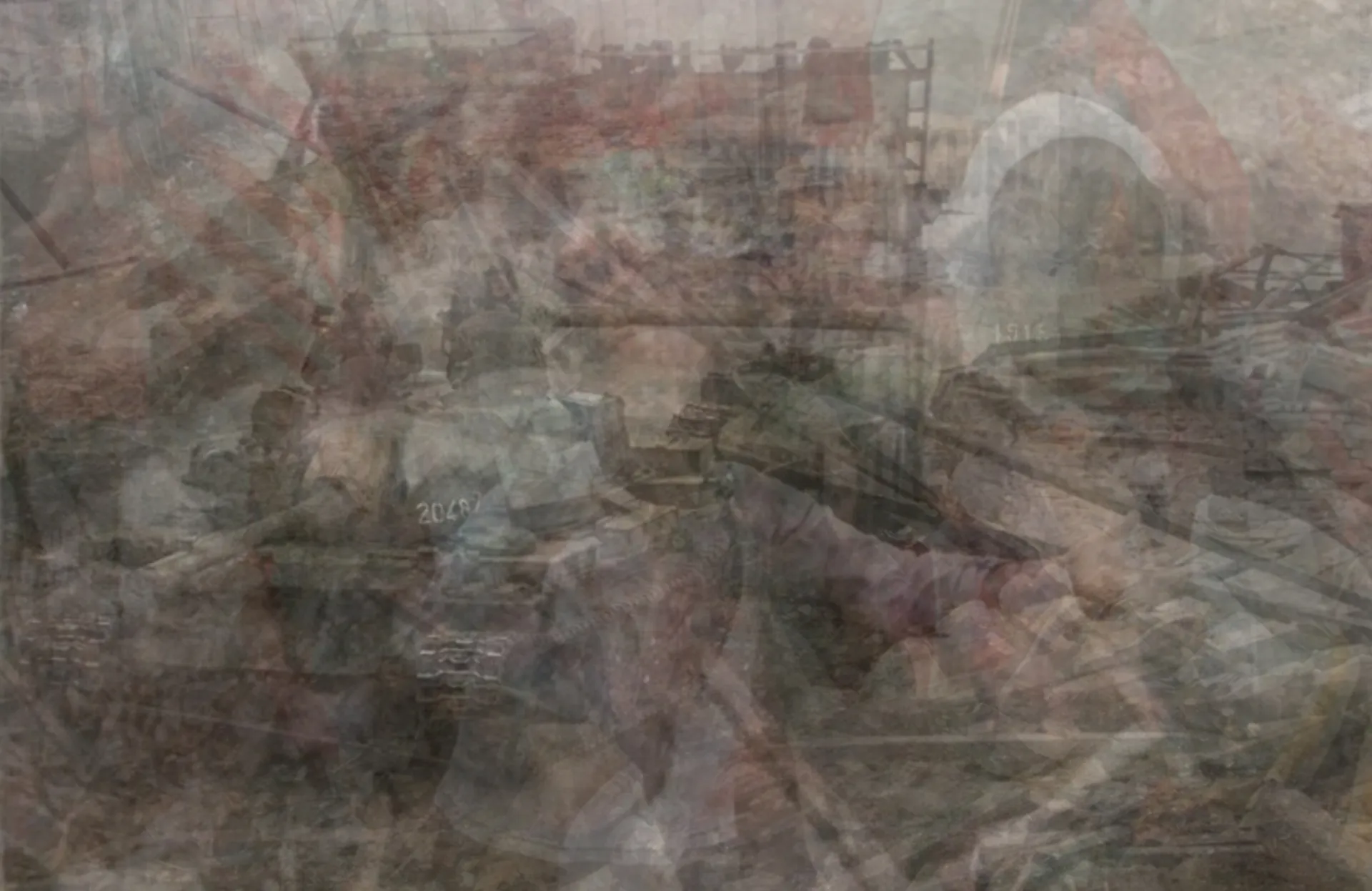 The Kosovo war by Boris Colin Alphonse - Opacity photocollage, 25 archival photographs overlapped with varying opacity, archival print on Hahnemühle paper