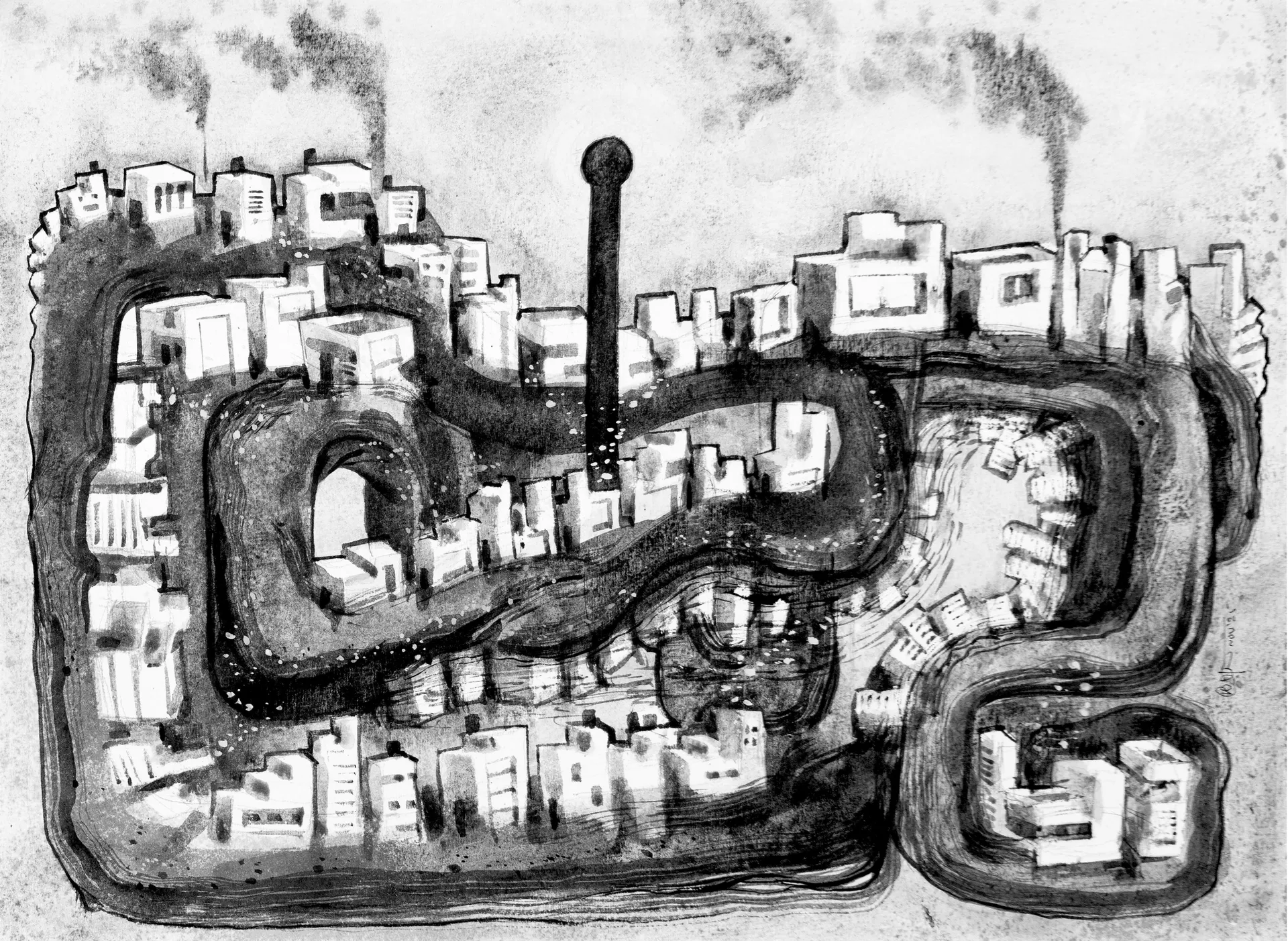 Seed of kalinga by Prasad KV - Ballpoint pen and watercolor on archival paper
