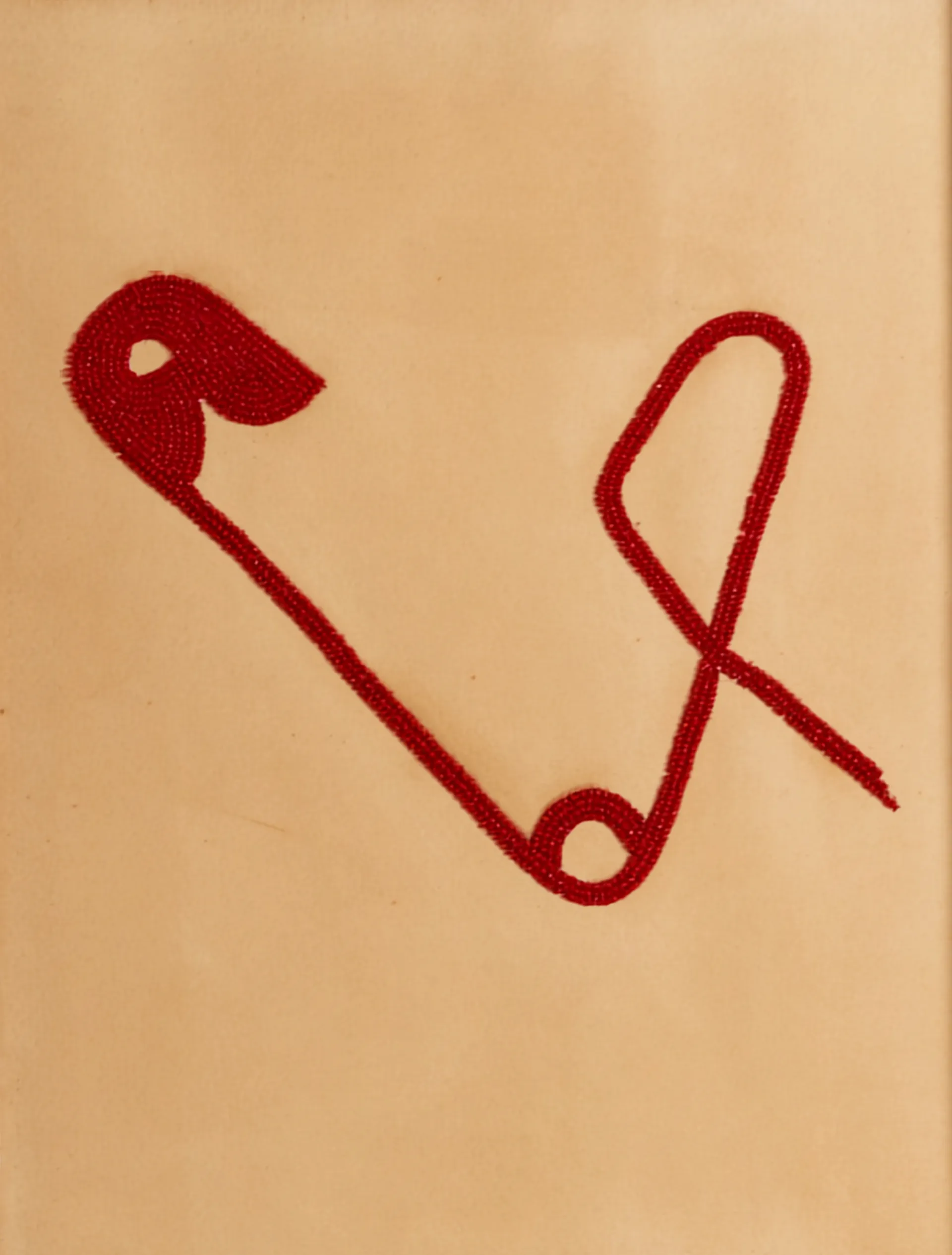 Safety pin II, 5 by Anshu Singh - Beaded embroidery on paper