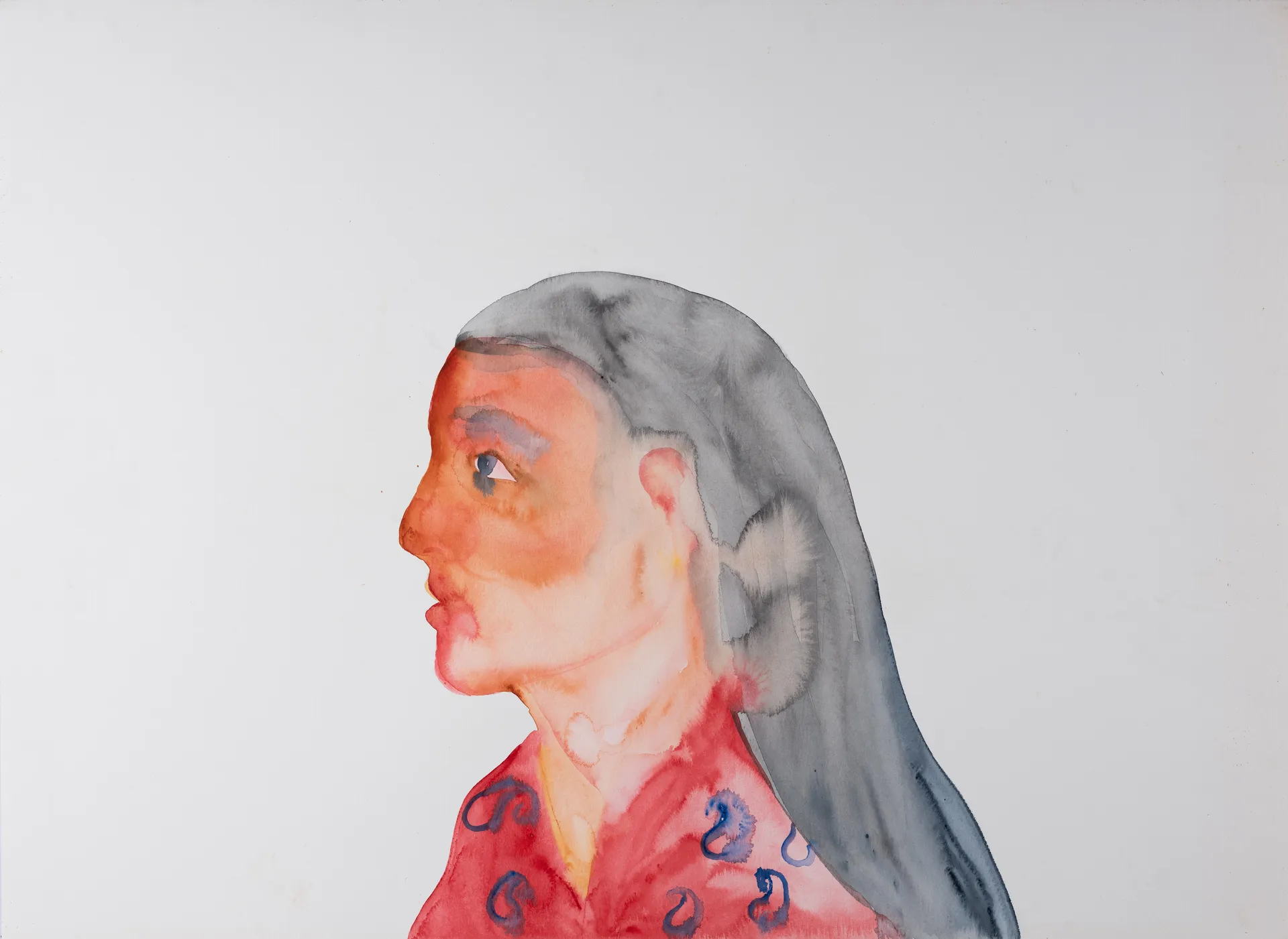 A girl by G. Mahesha - Watercolor on paper