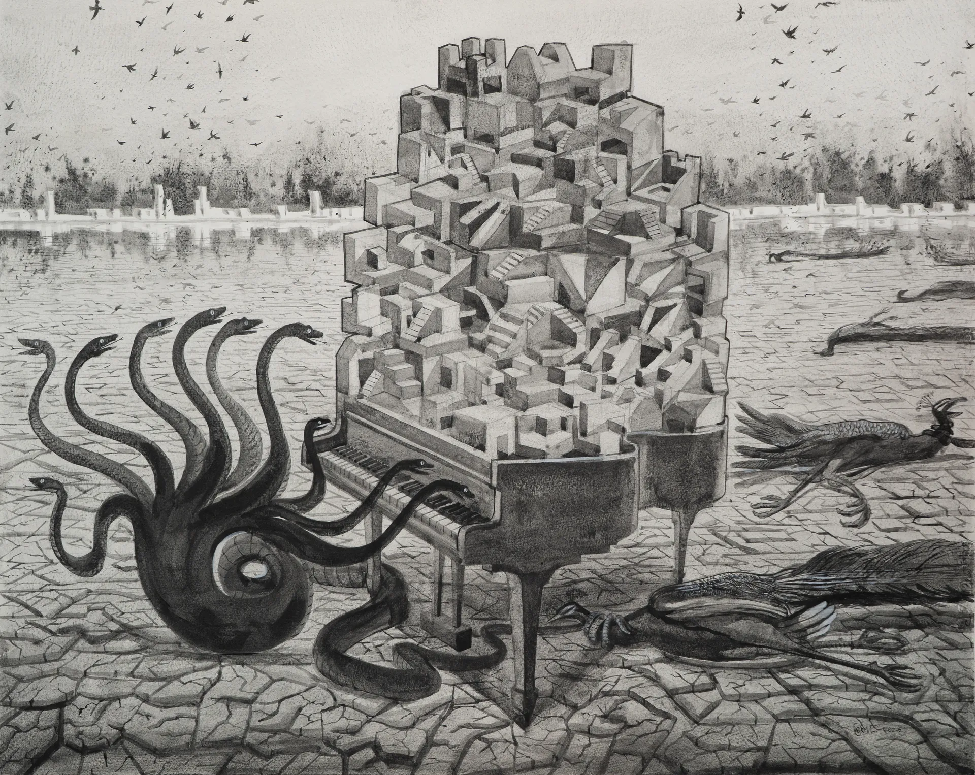 Songs of kalinga by Prasad KV - Watercolor on archival paper