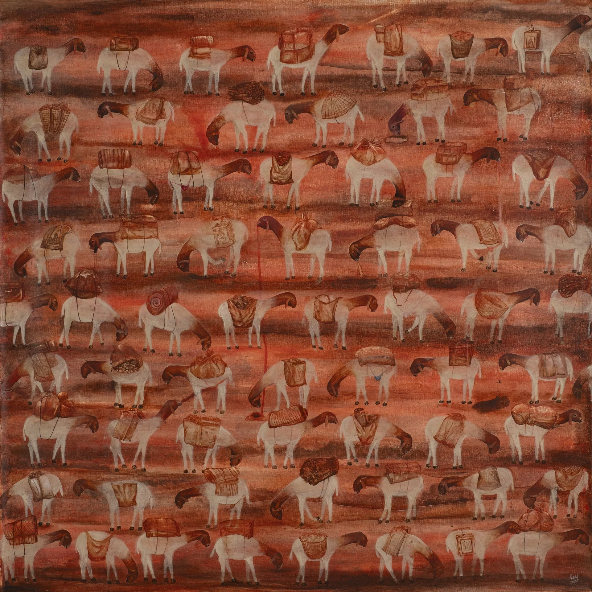 Survivors-1 by Raju Baraiya - Mixed media on canvas