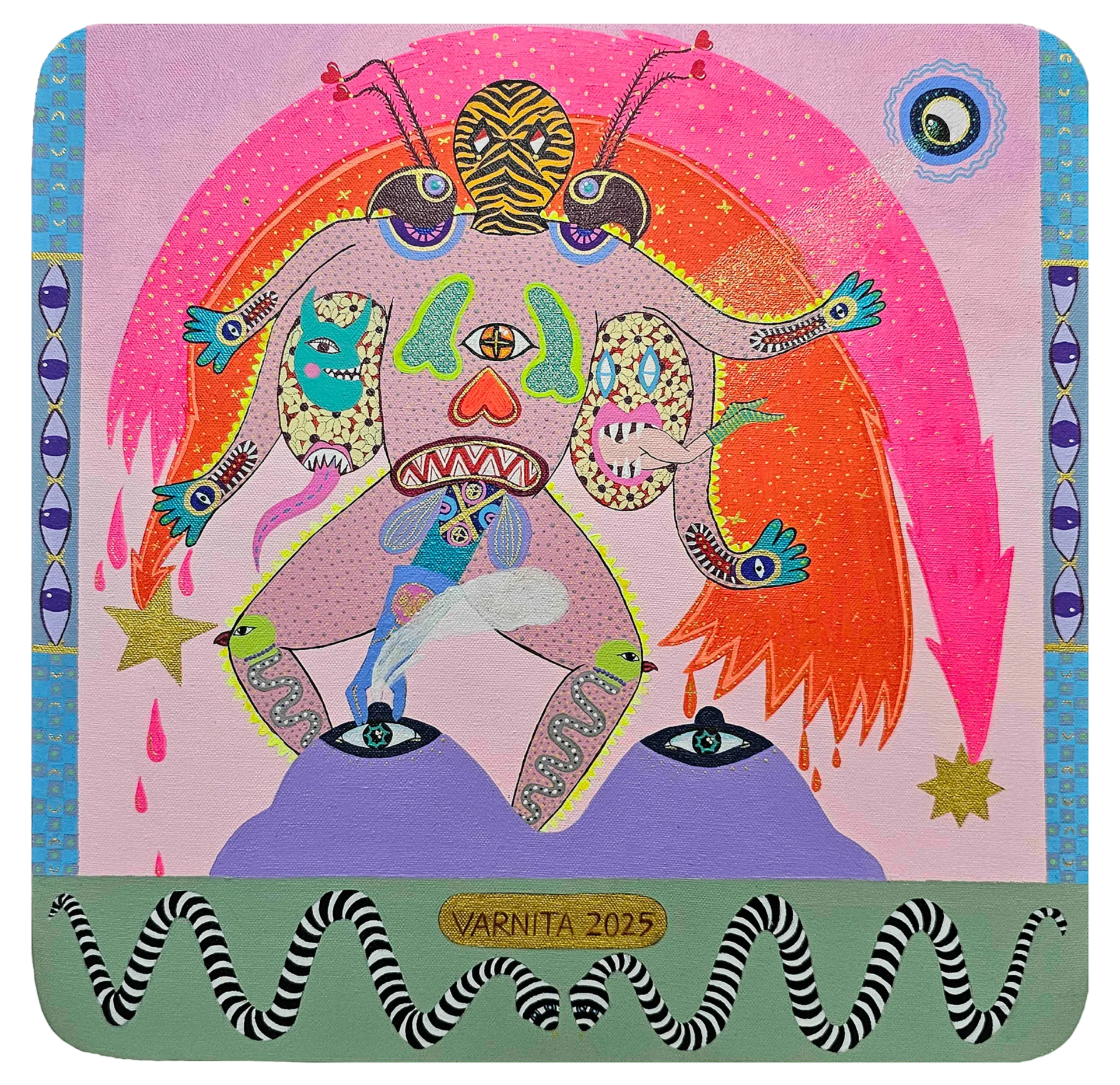 The cosmic erotica by Varnita Sethi - Acrylic on canvas