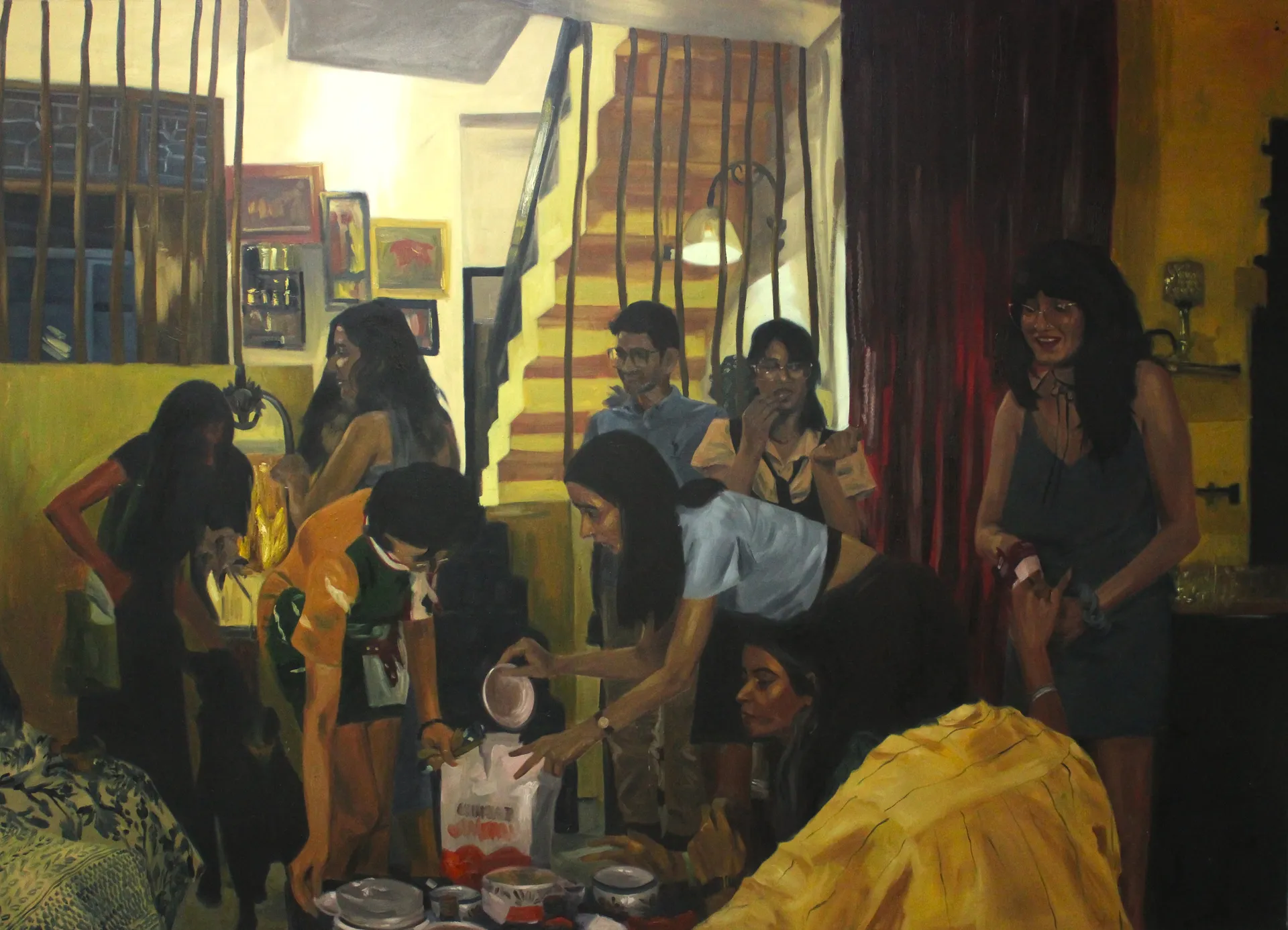 Frogha's day by Akshit Satyarthi - Oil on canvas