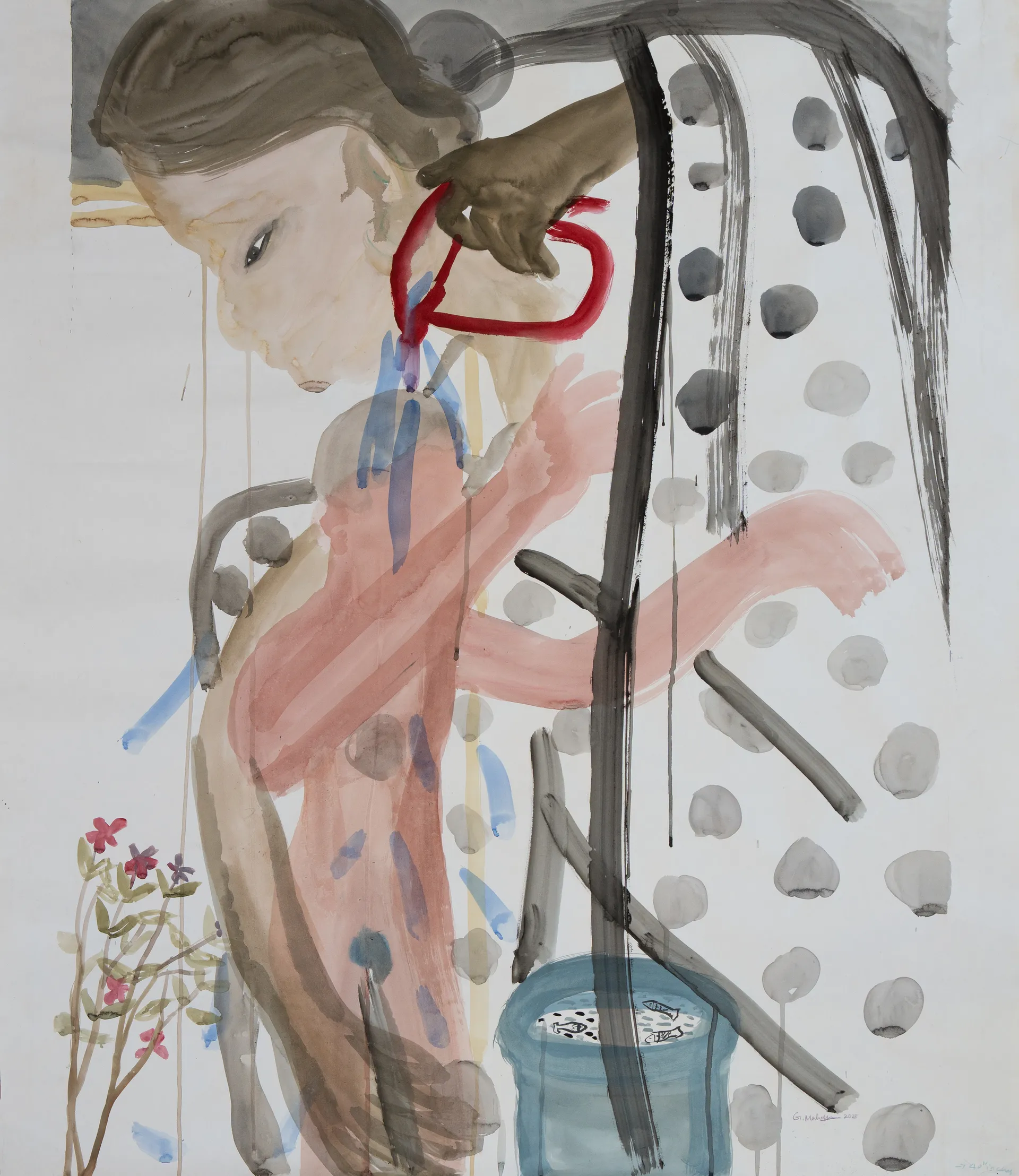 Untitled by G. Mahesha - Watercolor on paper