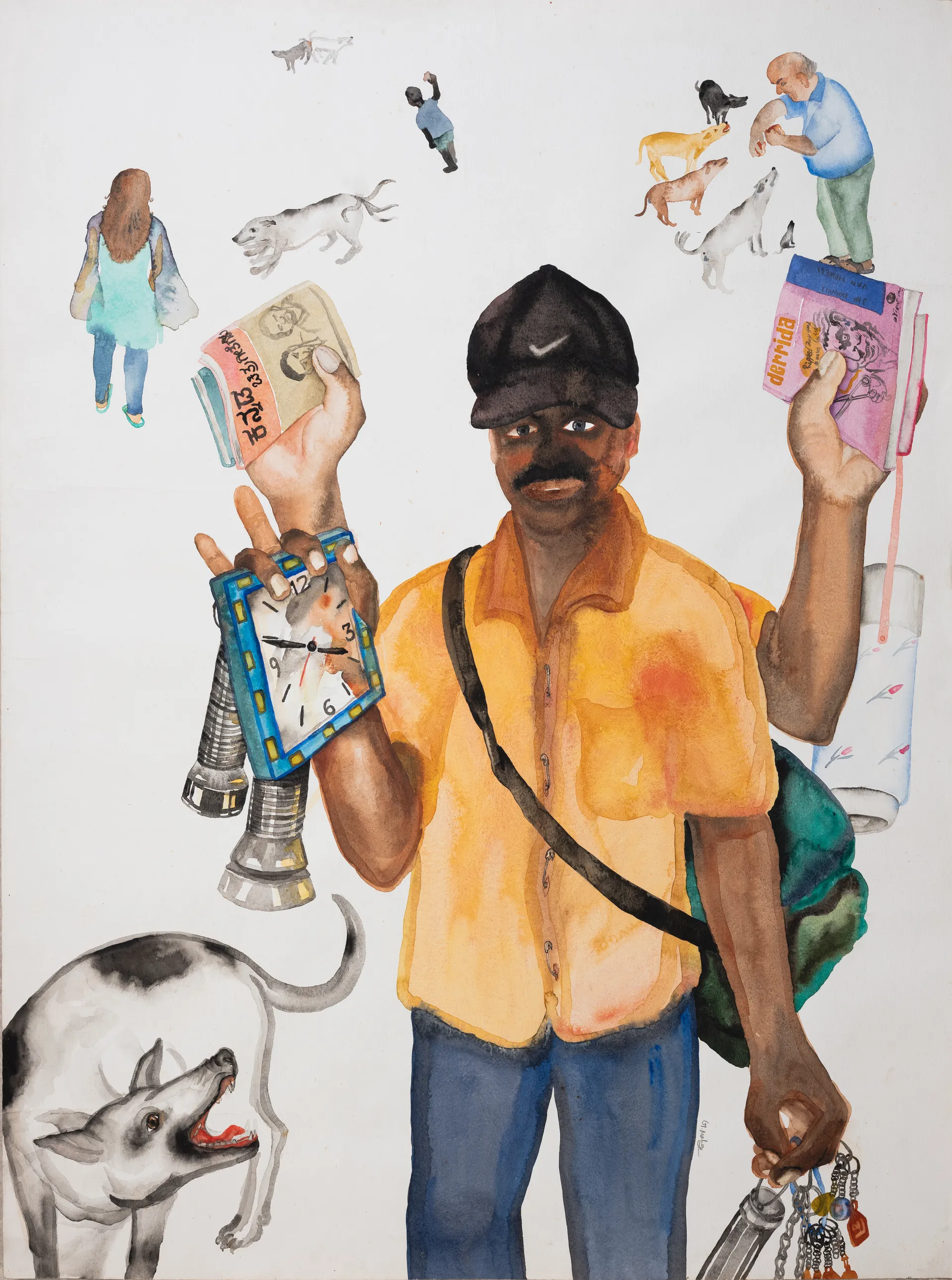 Street vendor by G. Mahesha - Watercolor on Bockingford paper