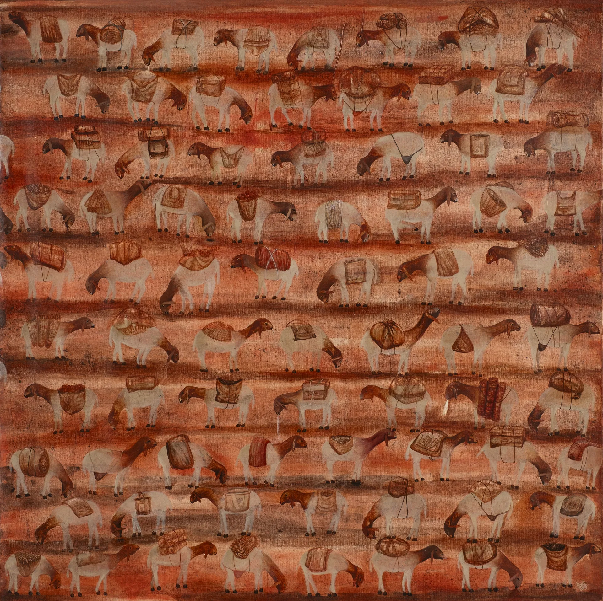 Survivors-3 by Raju Baraiya - Mixed media on canvas