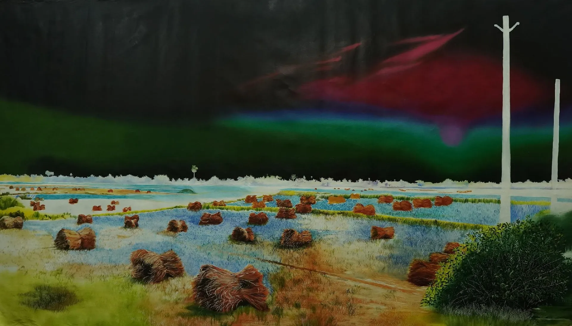 The land remembers by Shiv Shankar - Oil on canvas