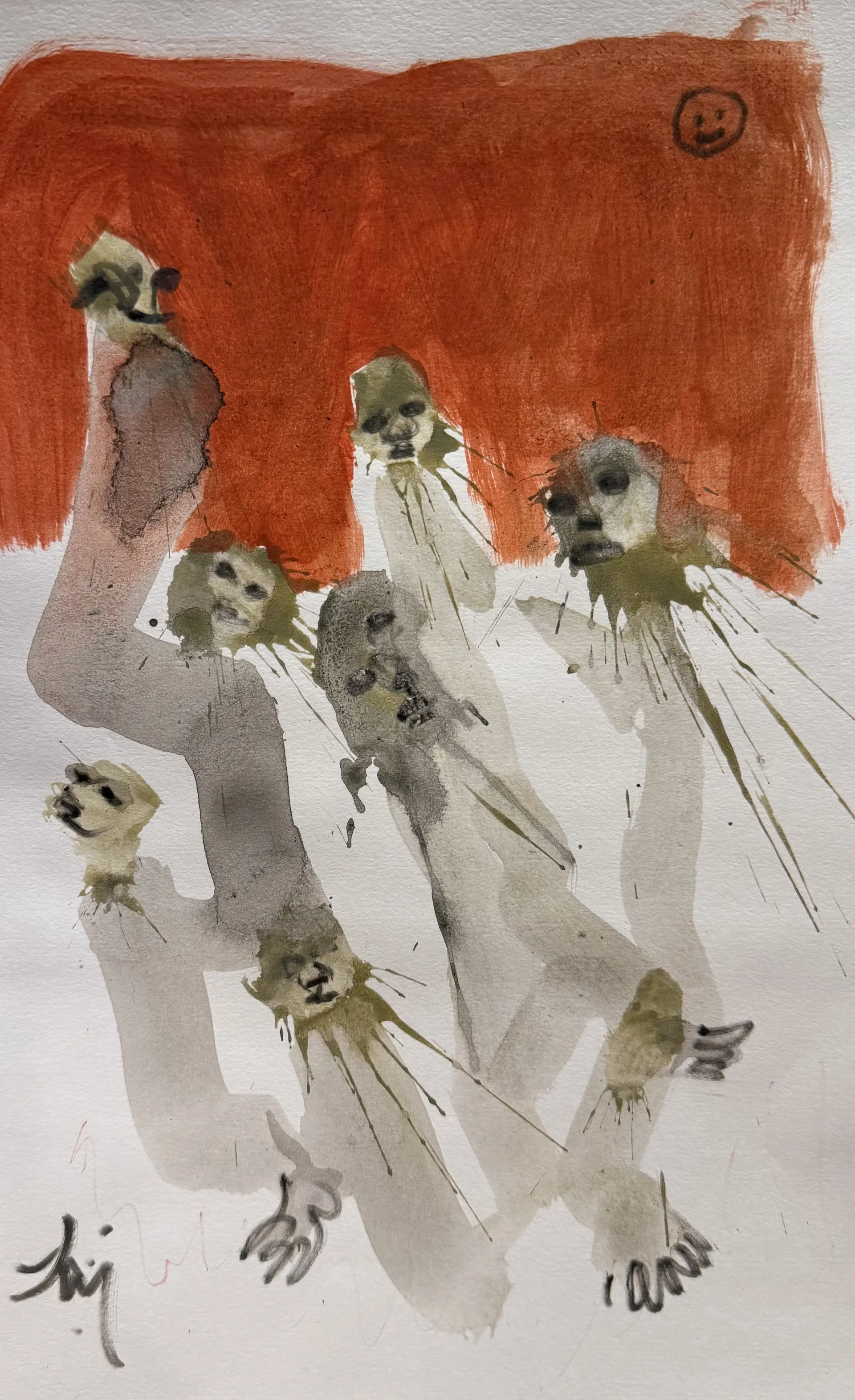 Splatter by Aditiya Singh - Acrylic on paper