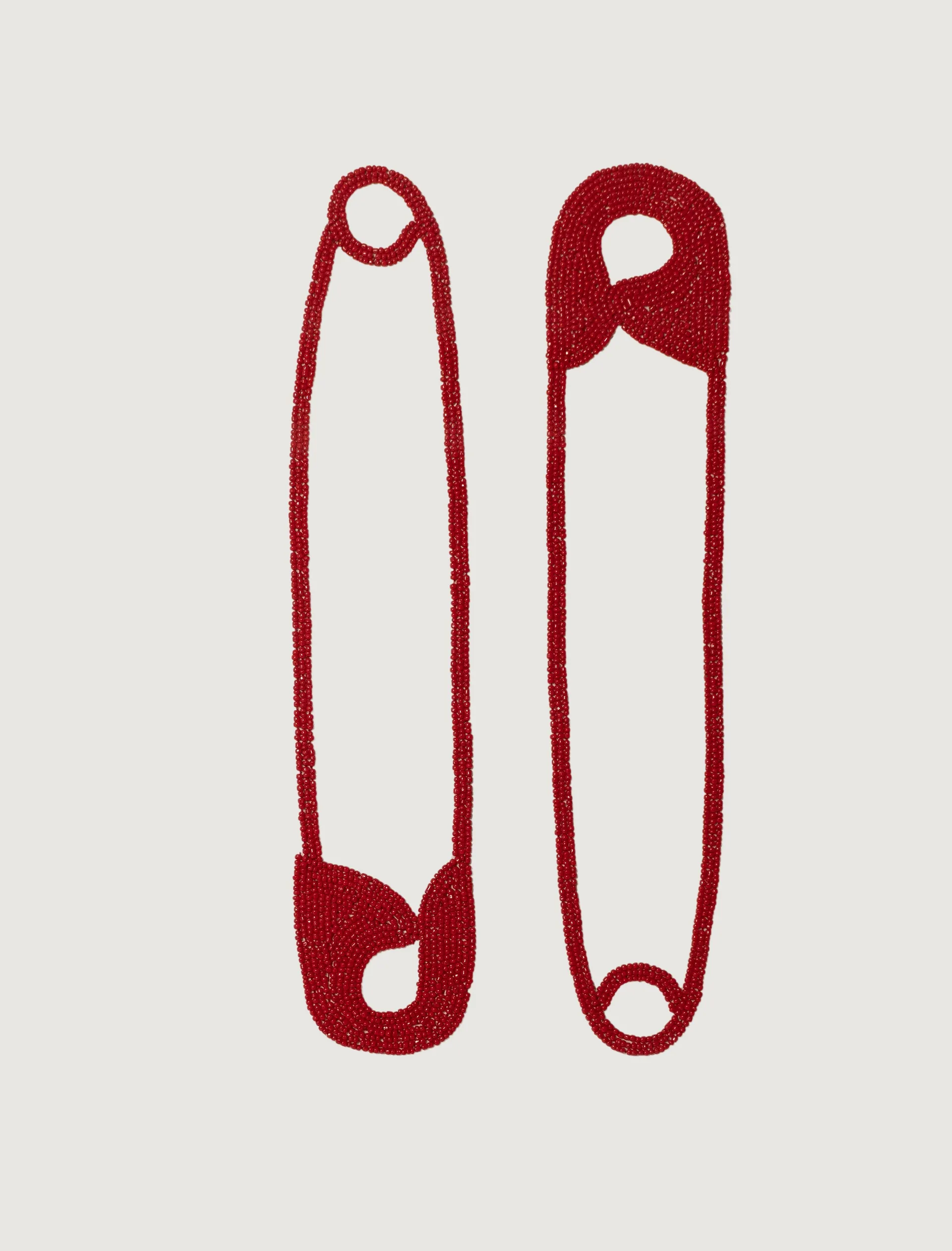 Safety pin, 11 by Anshu Singh - Beaded embroidery on paper
