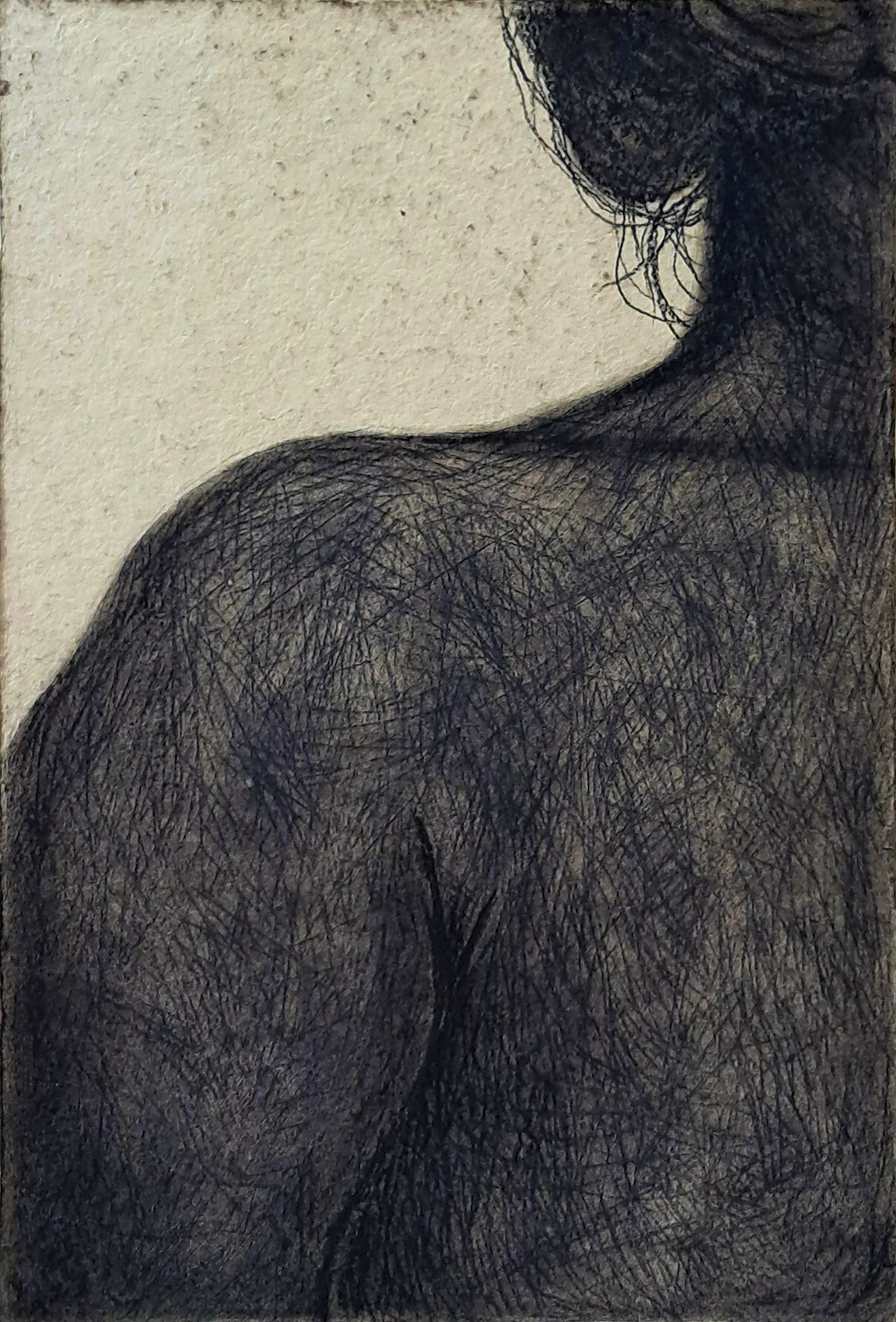 Inscribed everyday, 1 by Riyanka Das - Charcoal on handmade paper