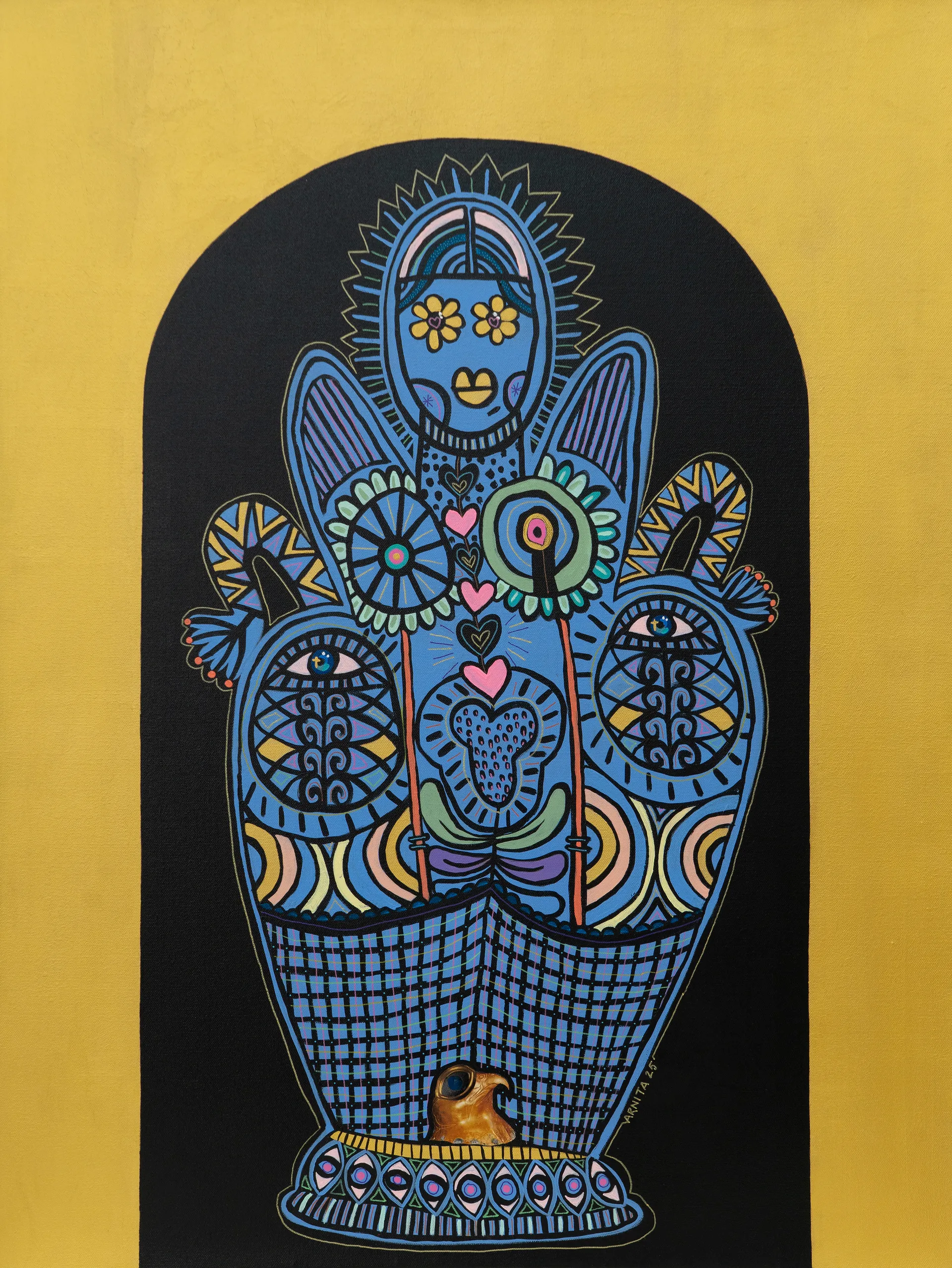 Still life 3 by Varnita Sethi - Acrylic and paper collage on canvas