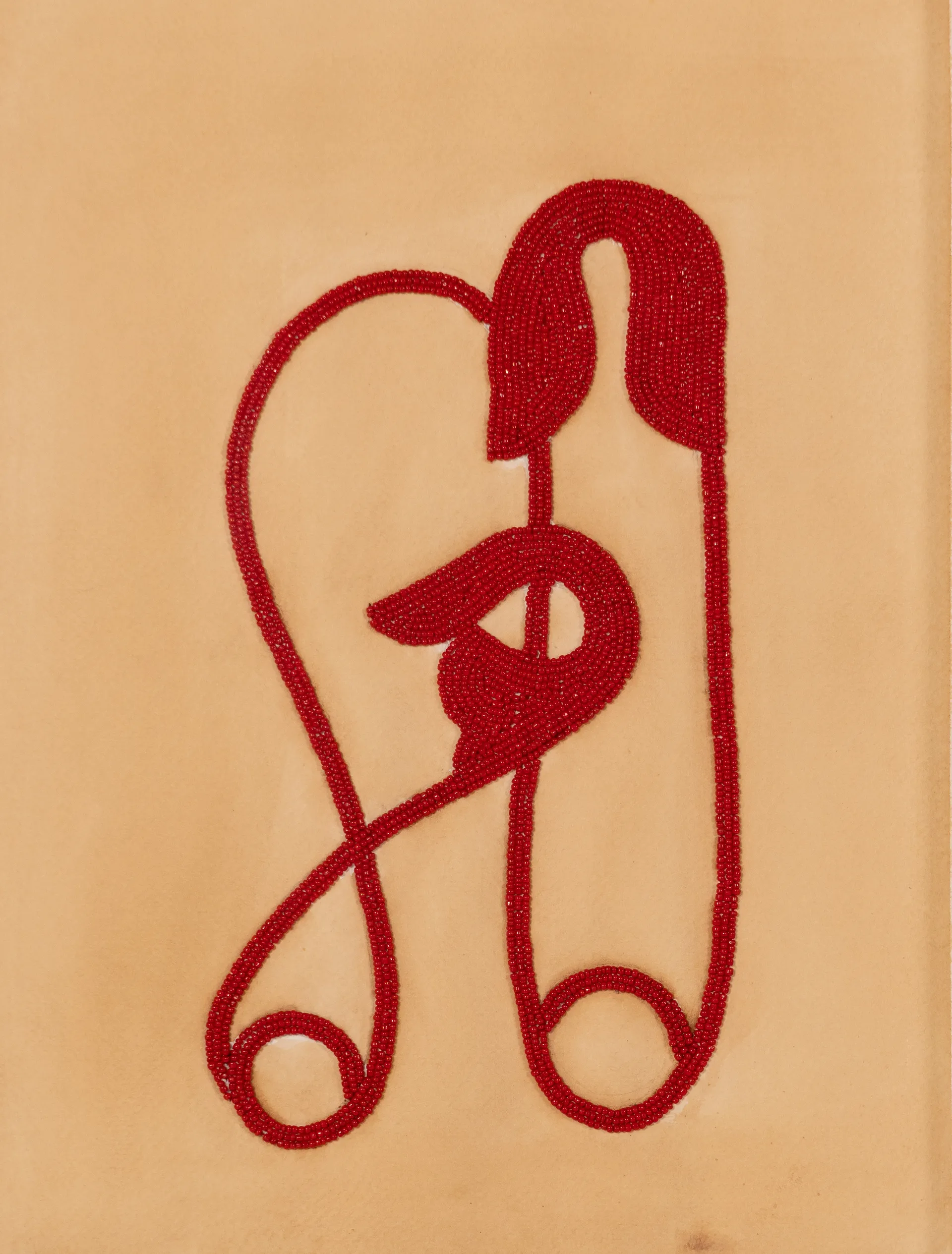 Safety pin II, 9 by Anshu Singh - Beaded embroidery on paper