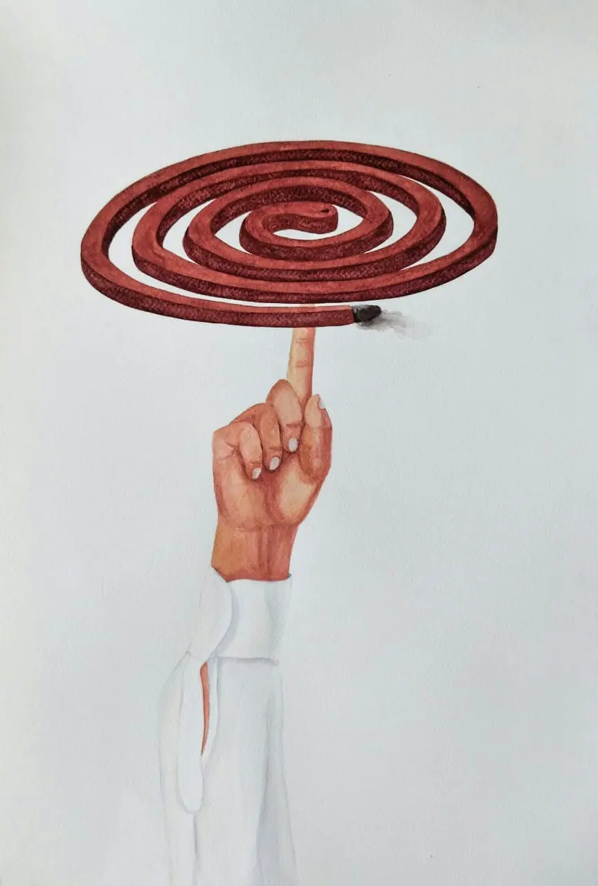 All out by Sumaiya Sirin - Watercolor on paper