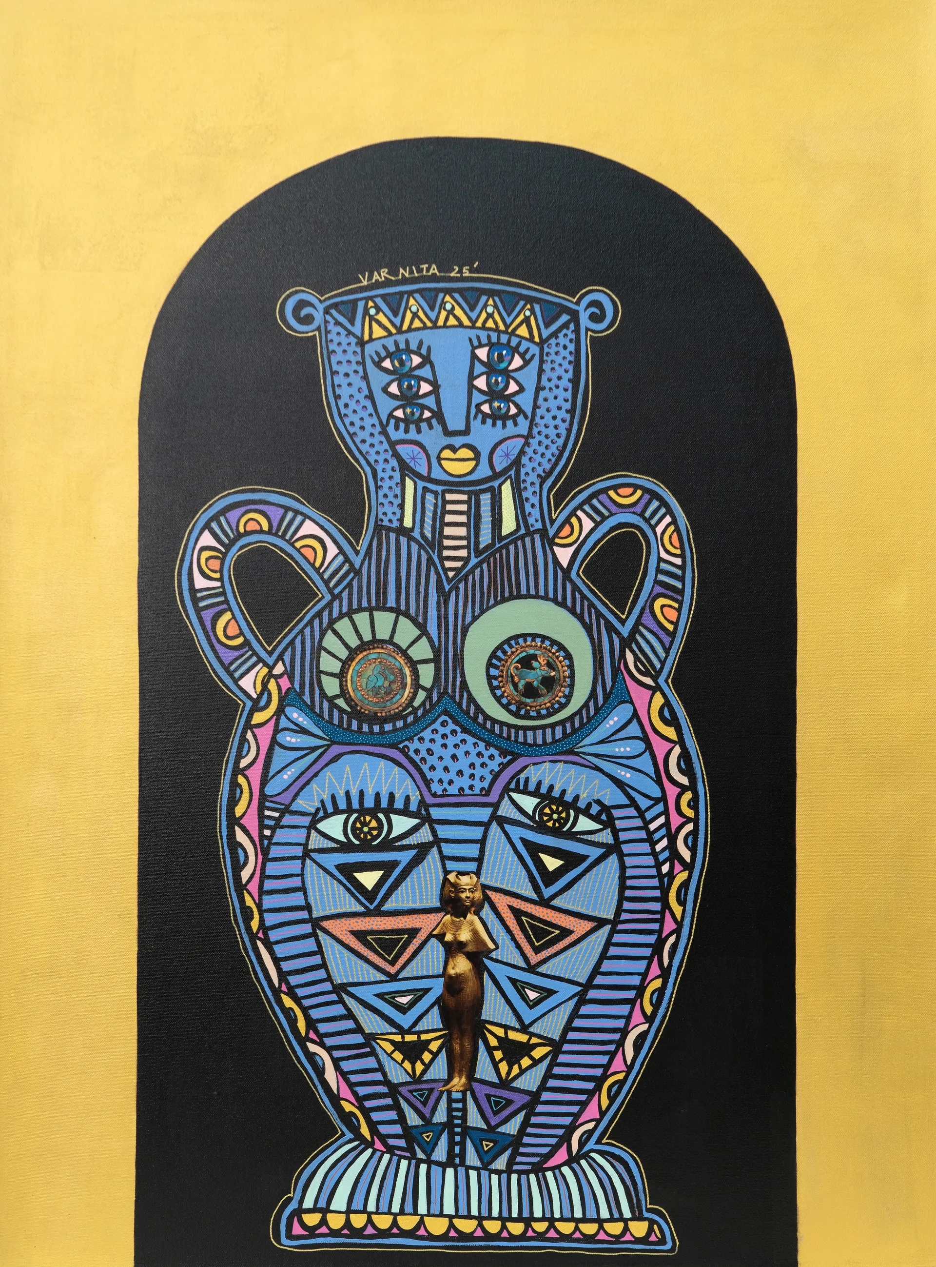 Still life 2 by Varnita Sethi - Acrylic and paper collage on canvas