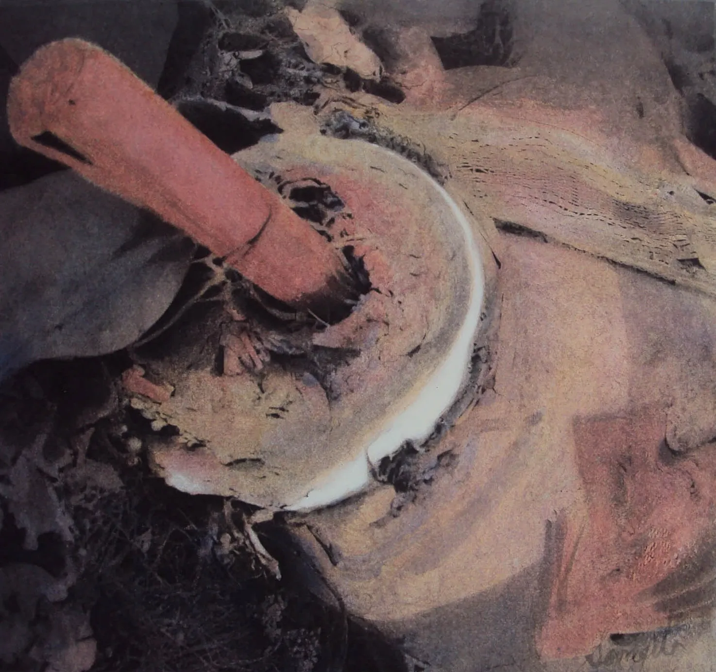 After that by Sangita Datta - Watercolor and archival photograph on acid-free paper