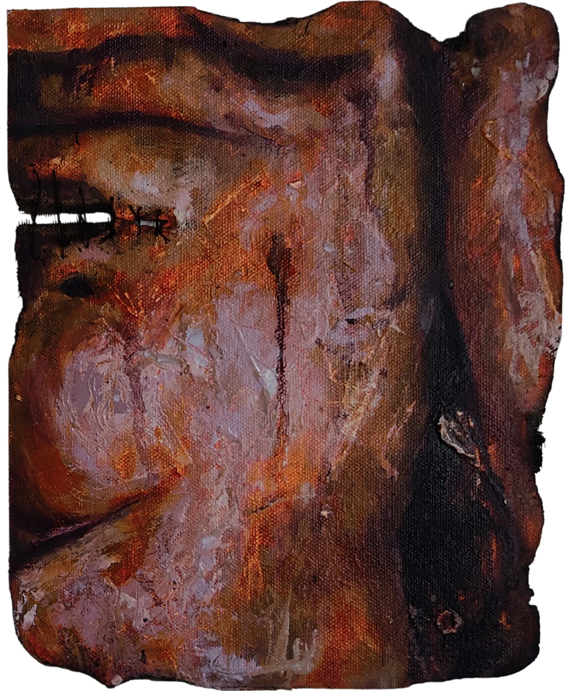 A step towards healing, 2 by Riyanka Das - Oil and mixed media on canvas