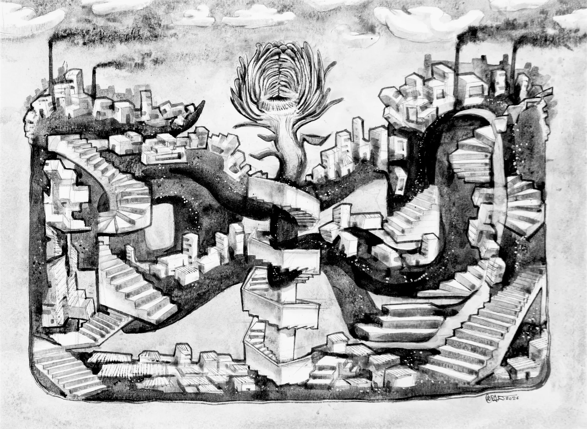 Bloom of kalinga by Prasad KV - Watercolor on archival paper