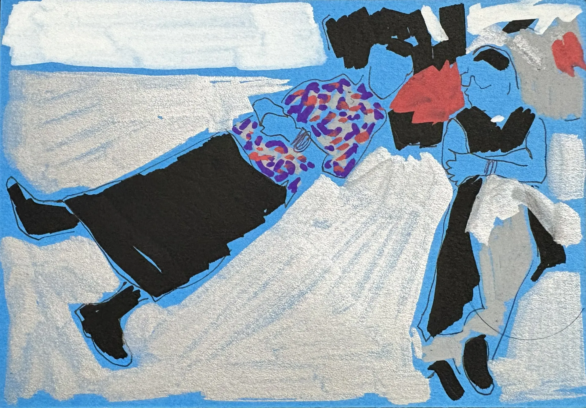 Untitled by Akshit Satyarthi - Acrylic markers and pen on paper