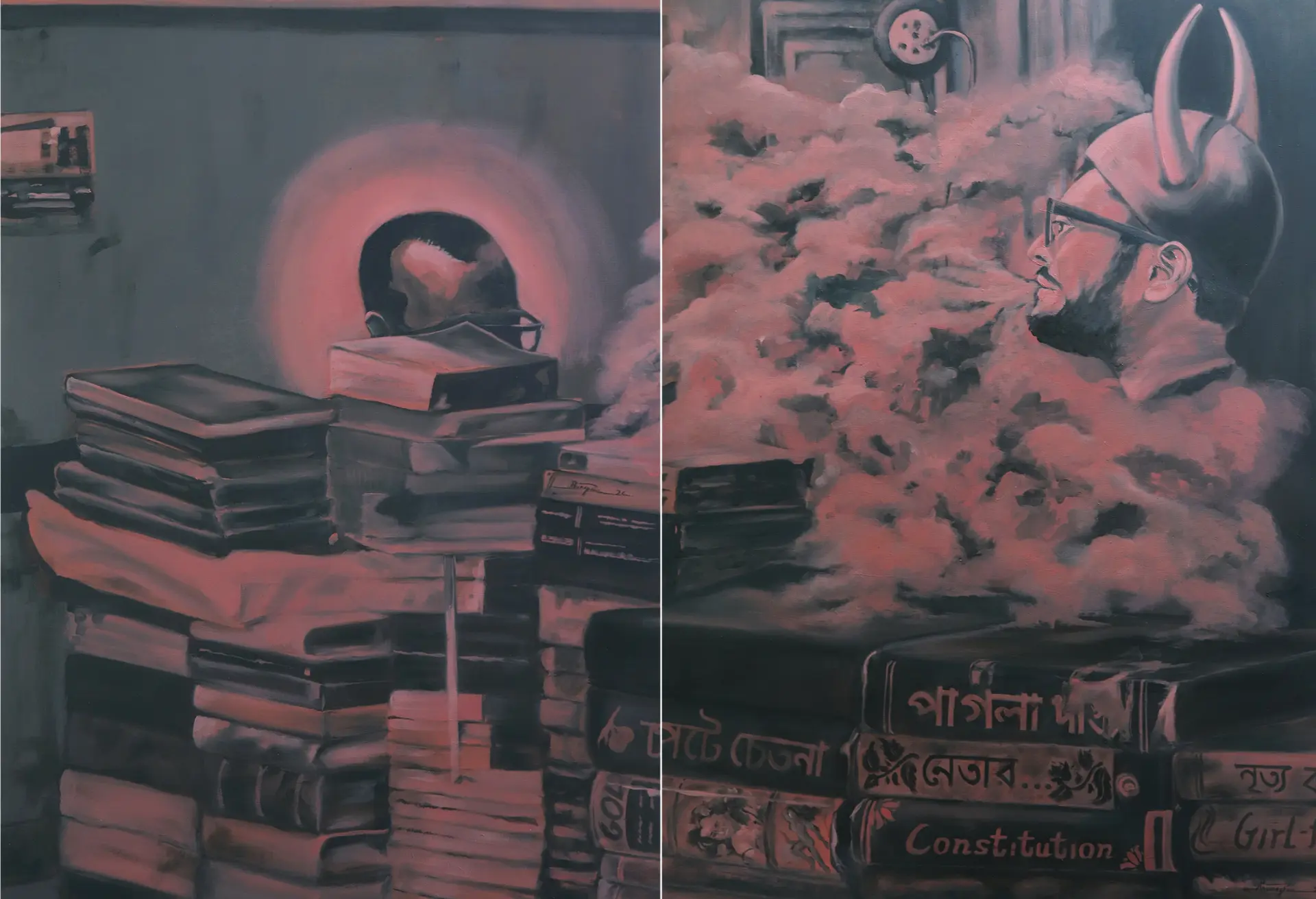 Dhuaandaar 3 by Anurag Paul - Oil on oil sheet