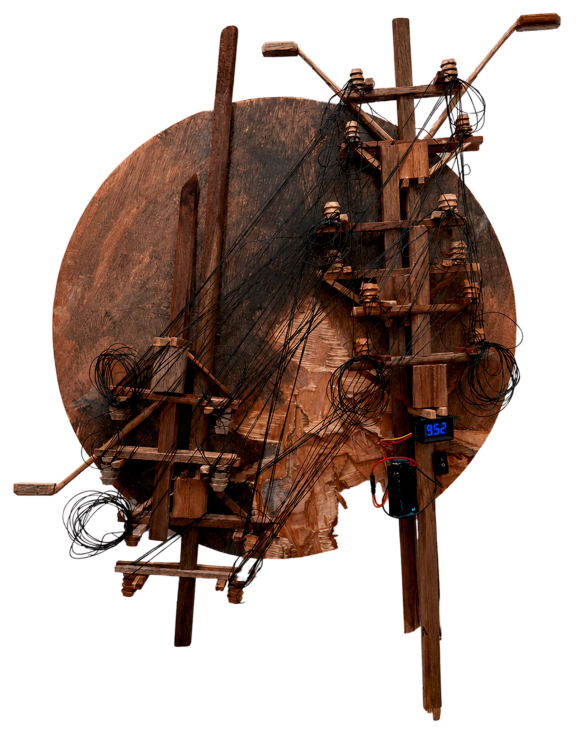 Street anatomy II by Nayanjyoti Barman - Plywood, wire, and digital meter