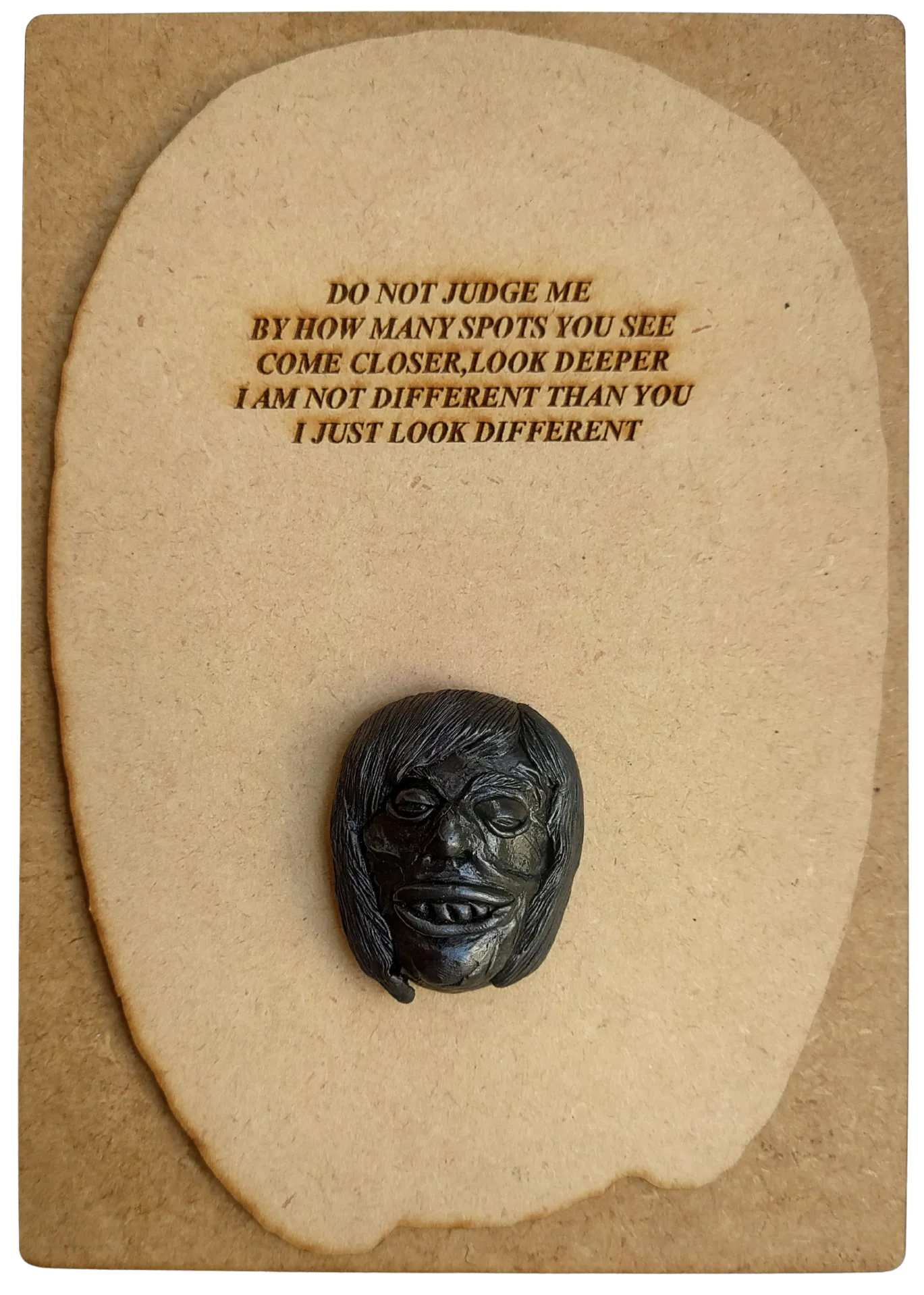 Poetics of face-1, 1 by Preksha Tater - Epoxy compound and mixed media